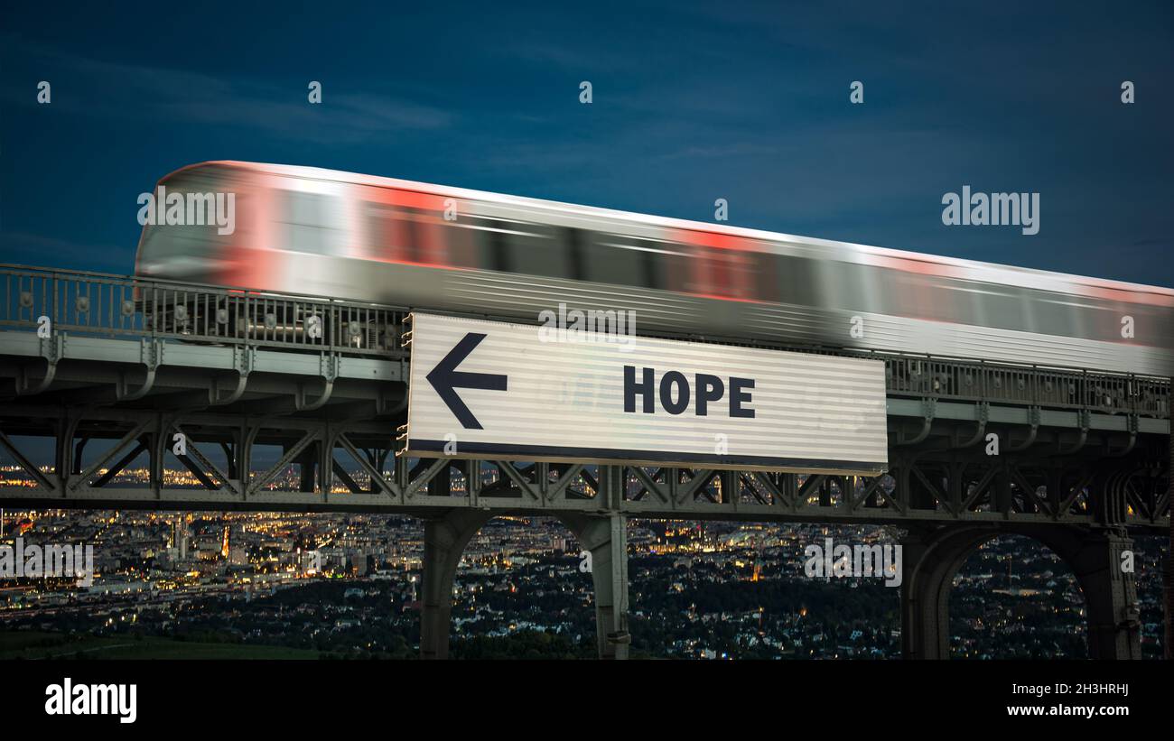 Street Sign the Direction Way to Hope Stock Photo - Alamy