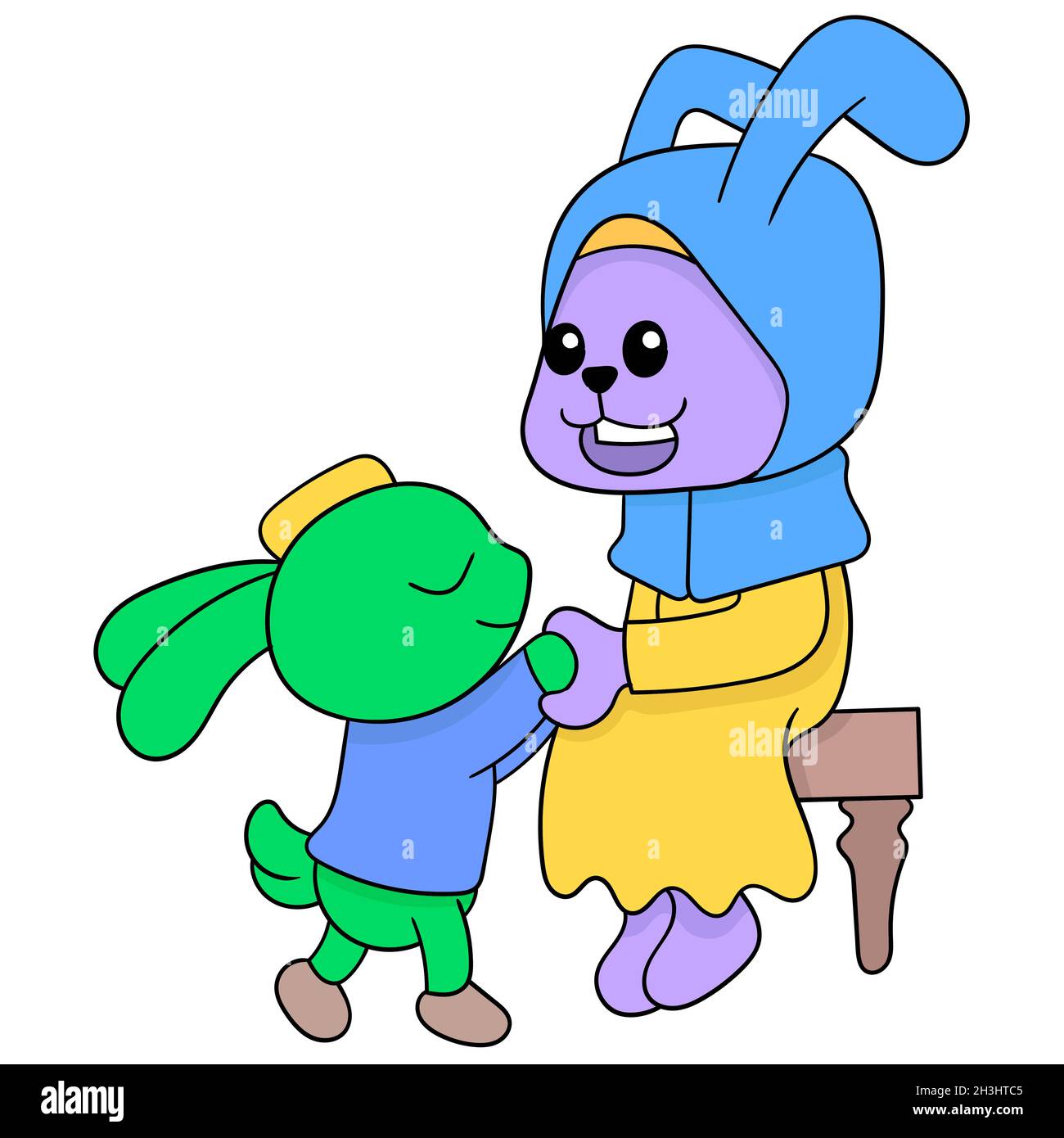 the holy month of Ramadan rabbit boy apologizes to his mother Stock ...