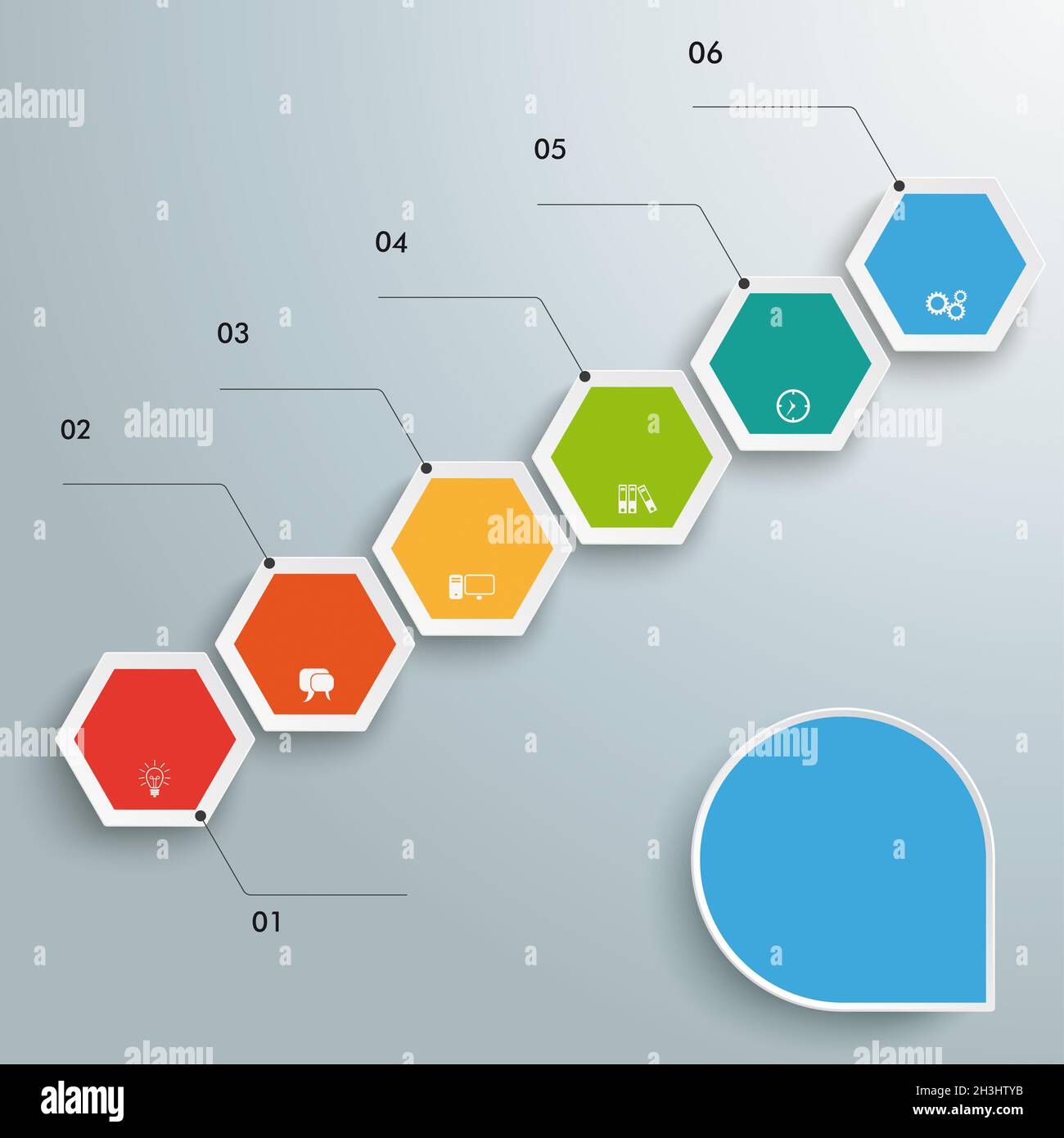 Hexagon Chart Growth PiAd Stock Photo - Alamy