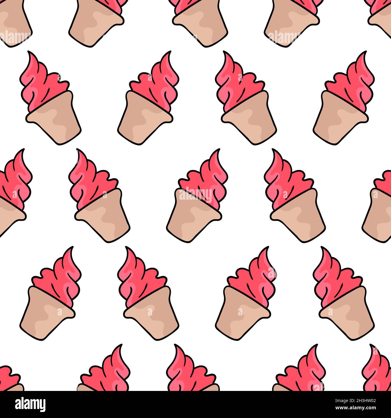 ice cream cone seamless pattern textile print Stock Vector Image & Art ...