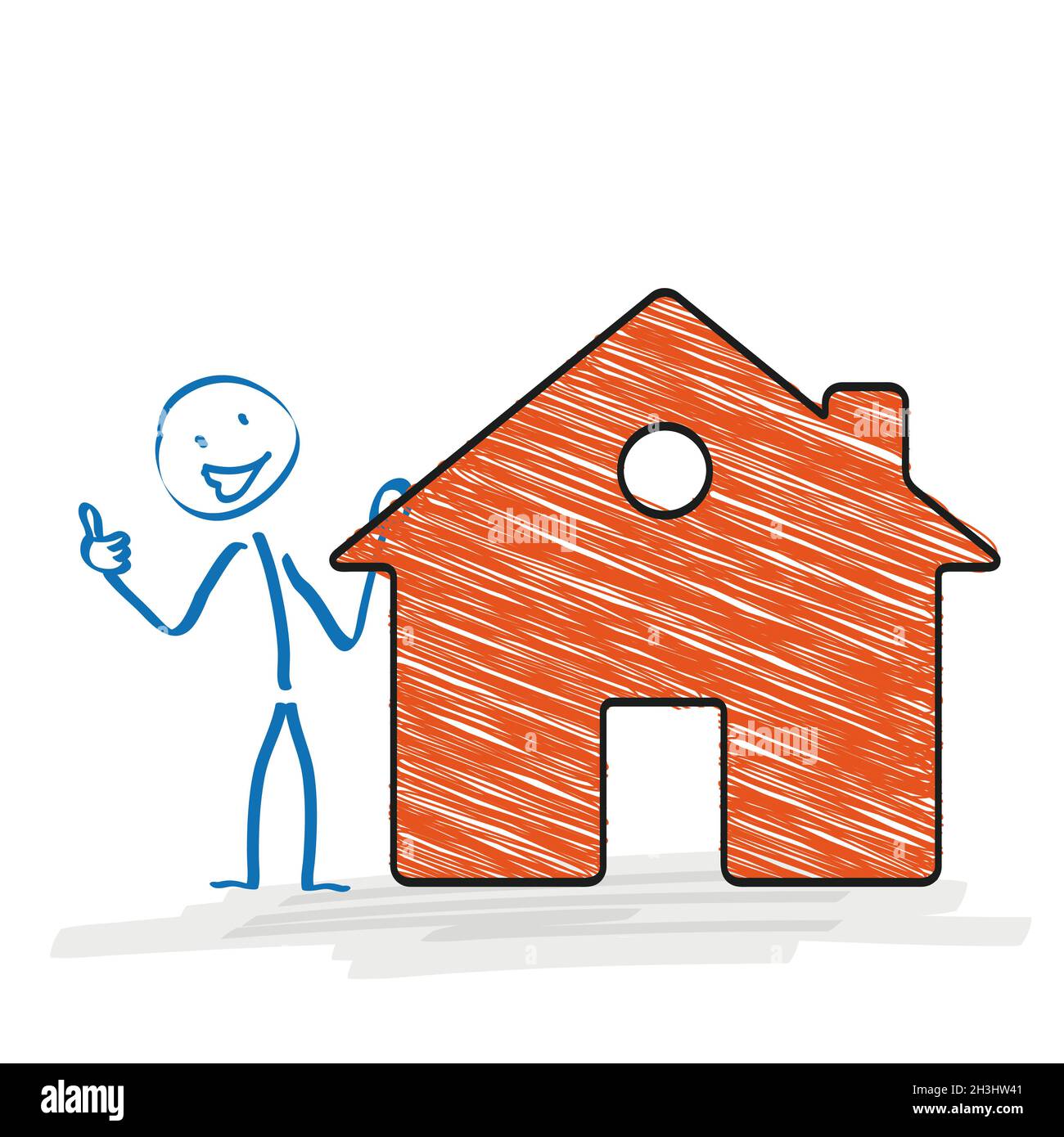 Stickman House Ok Stock Photo - Alamy