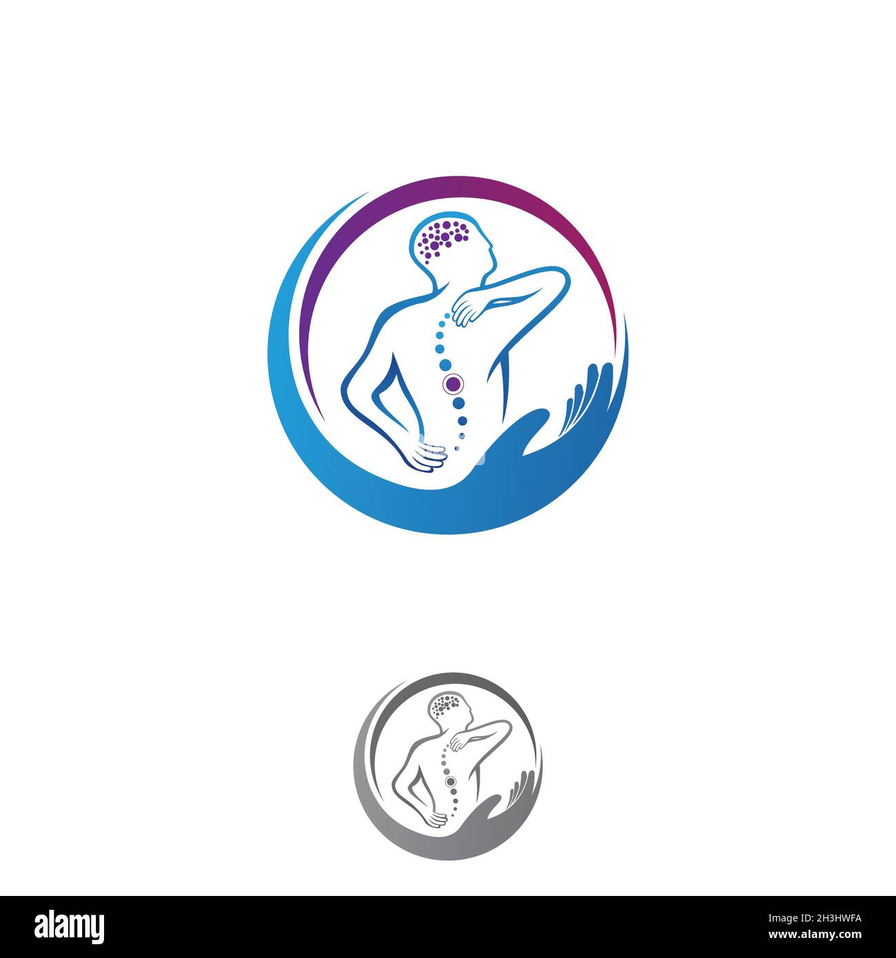 Creative Chiropractic concept logo design template for your best business symbol. Vector illustration EPS.8 EPS.10 Stock Vector