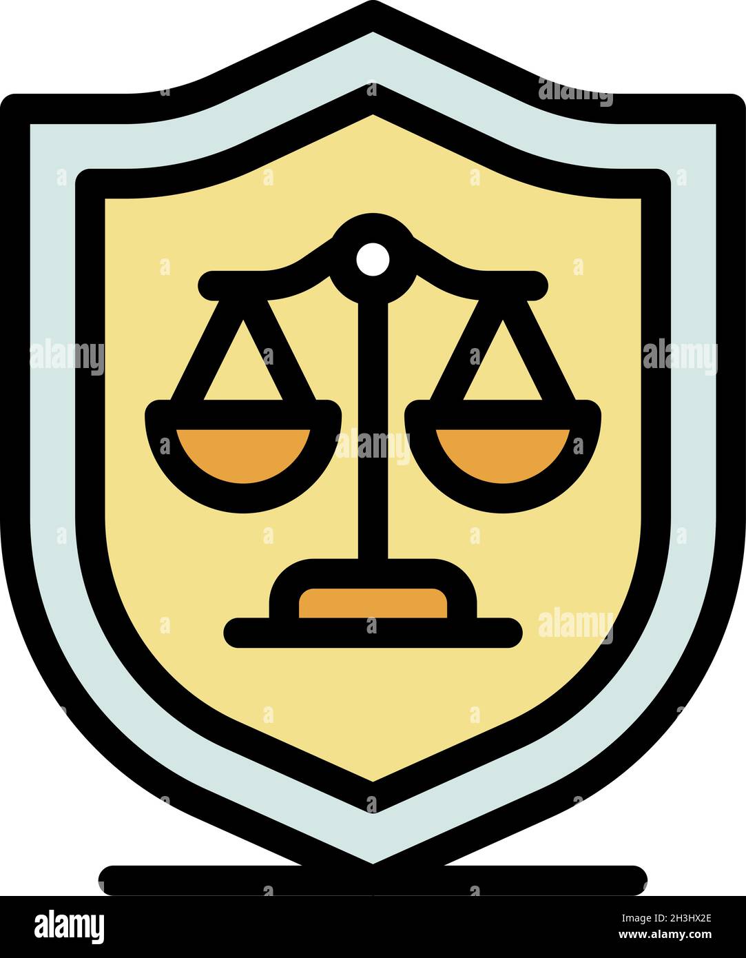 Judge balance shield icon. Outline judge balance shield vector icon ...