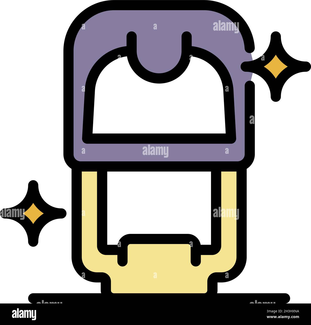 Notary stamp icon. Outline notary stamp vector icon color flat isolated