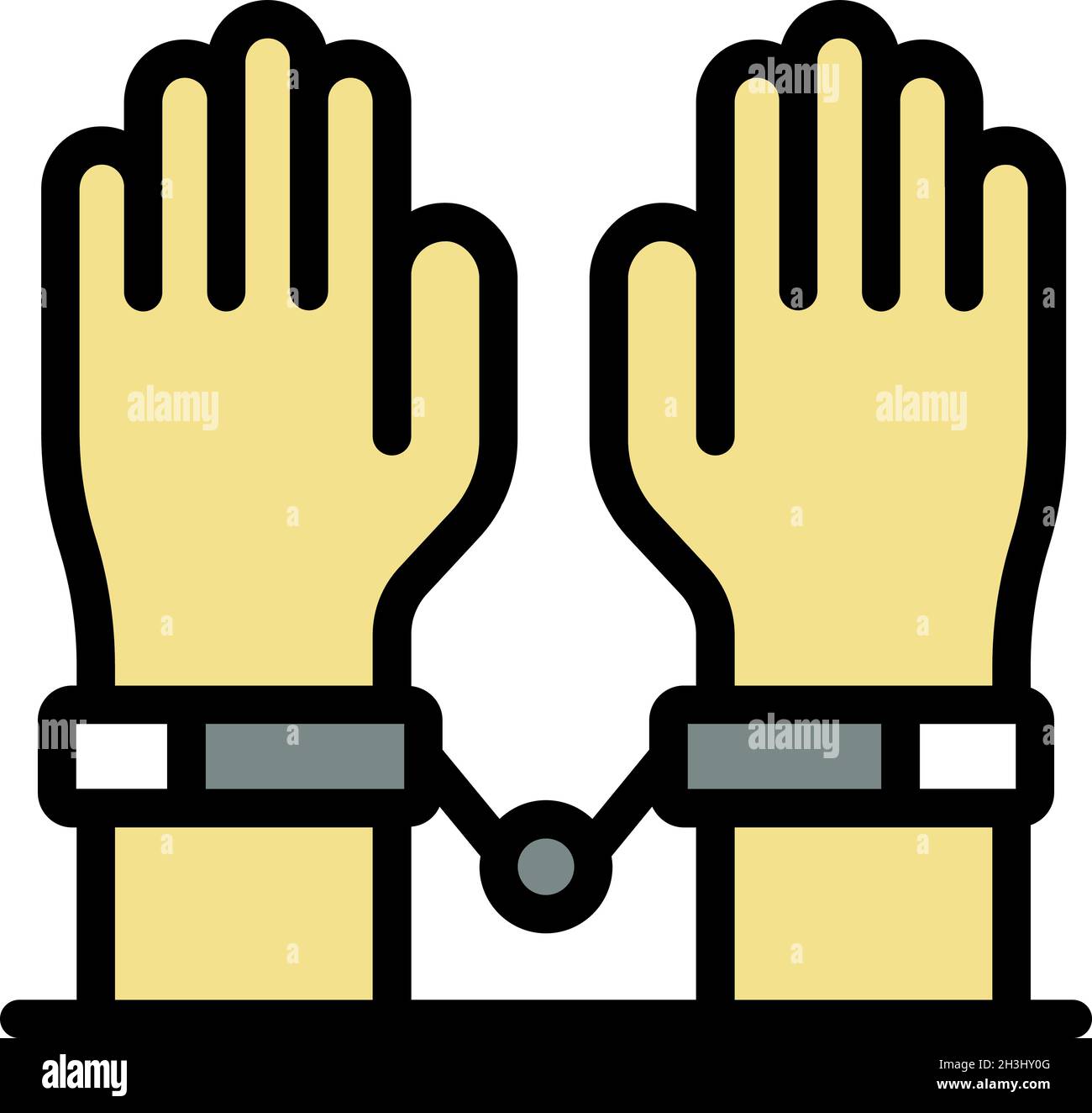 Legal handcuffs icon. Outline legal handcuffs vector icon color flat