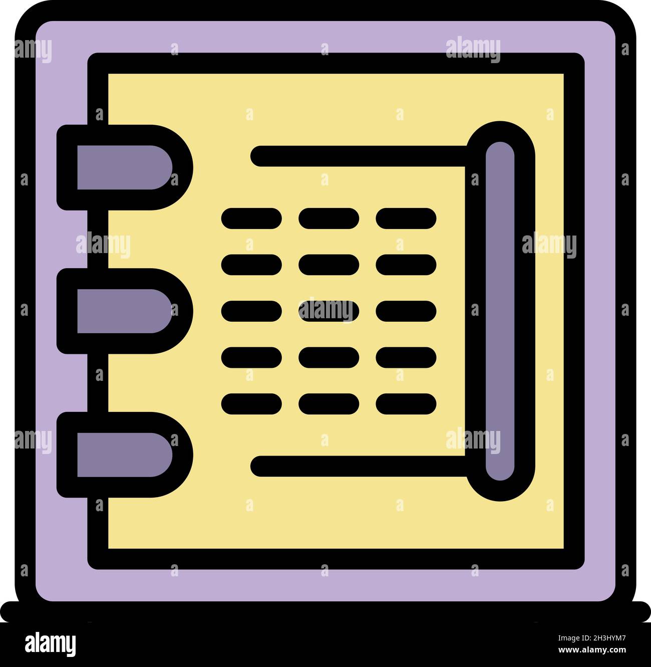 Notary notebook icon. Outline notary notebook vector icon color flat isolated Stock Vector