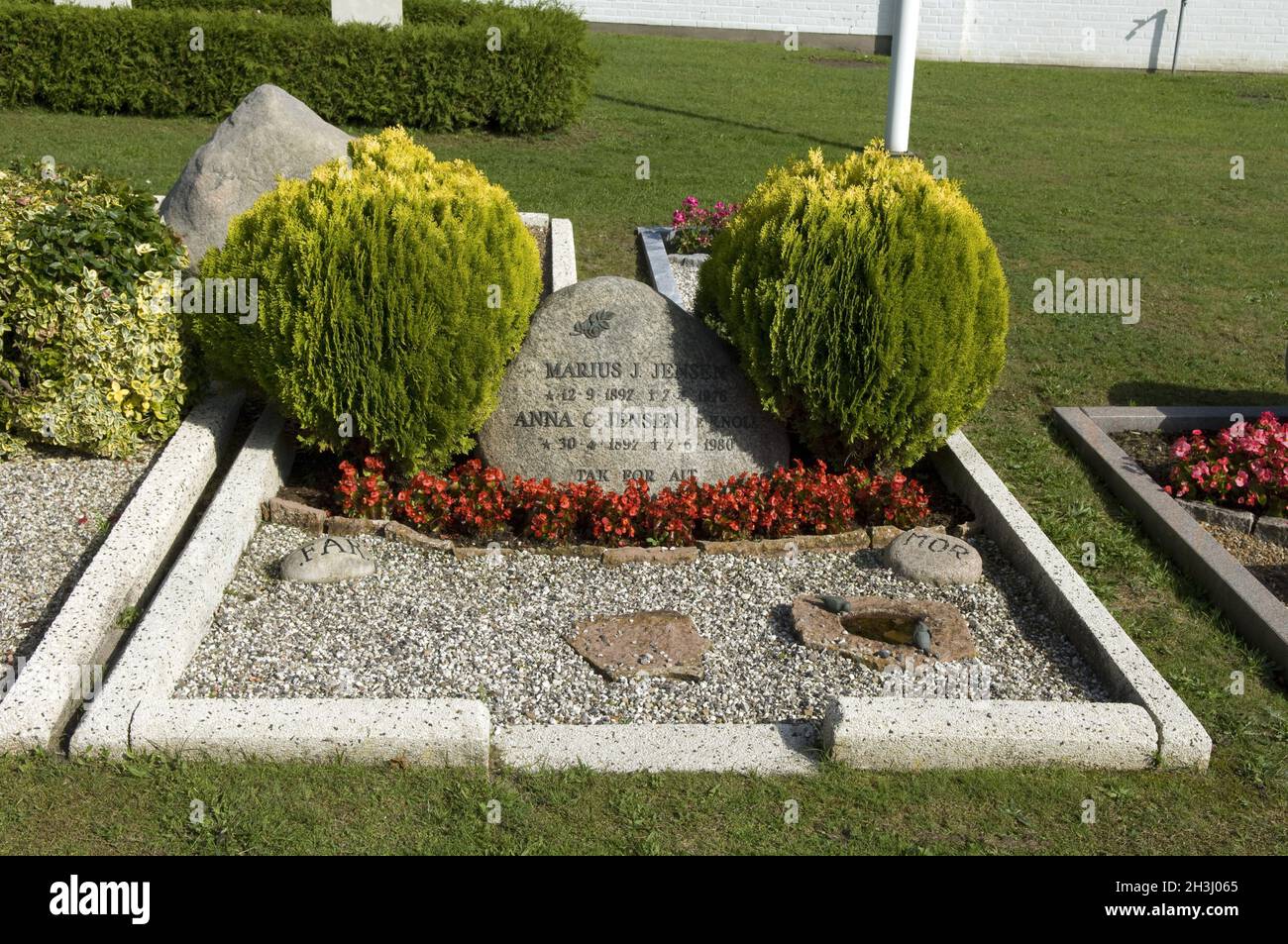 Cemetery, Graeber, Kirkeby, Roemoe, Stock Photo
