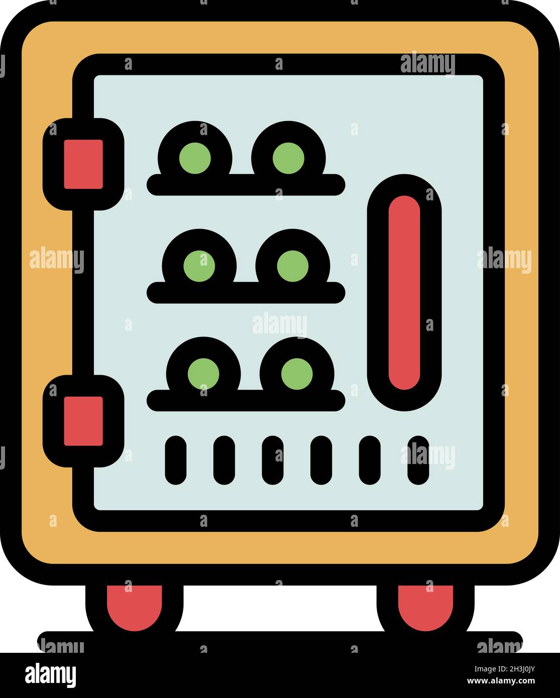 Fridge bar icon. Outline fridge bar vector icon color flat isolated Stock Vector
