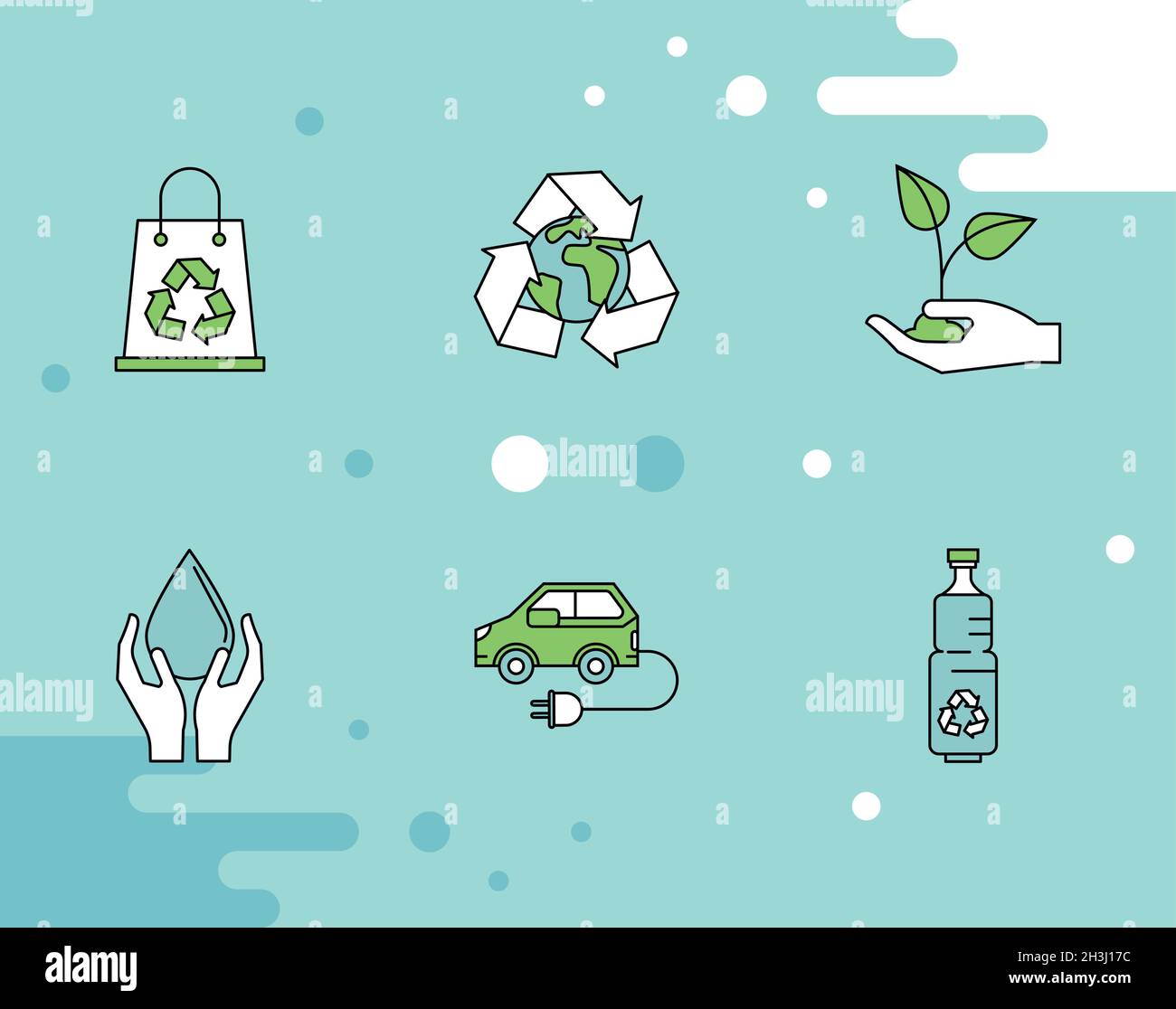 ecology nature six icons Stock Vector Image & Art - Alamy