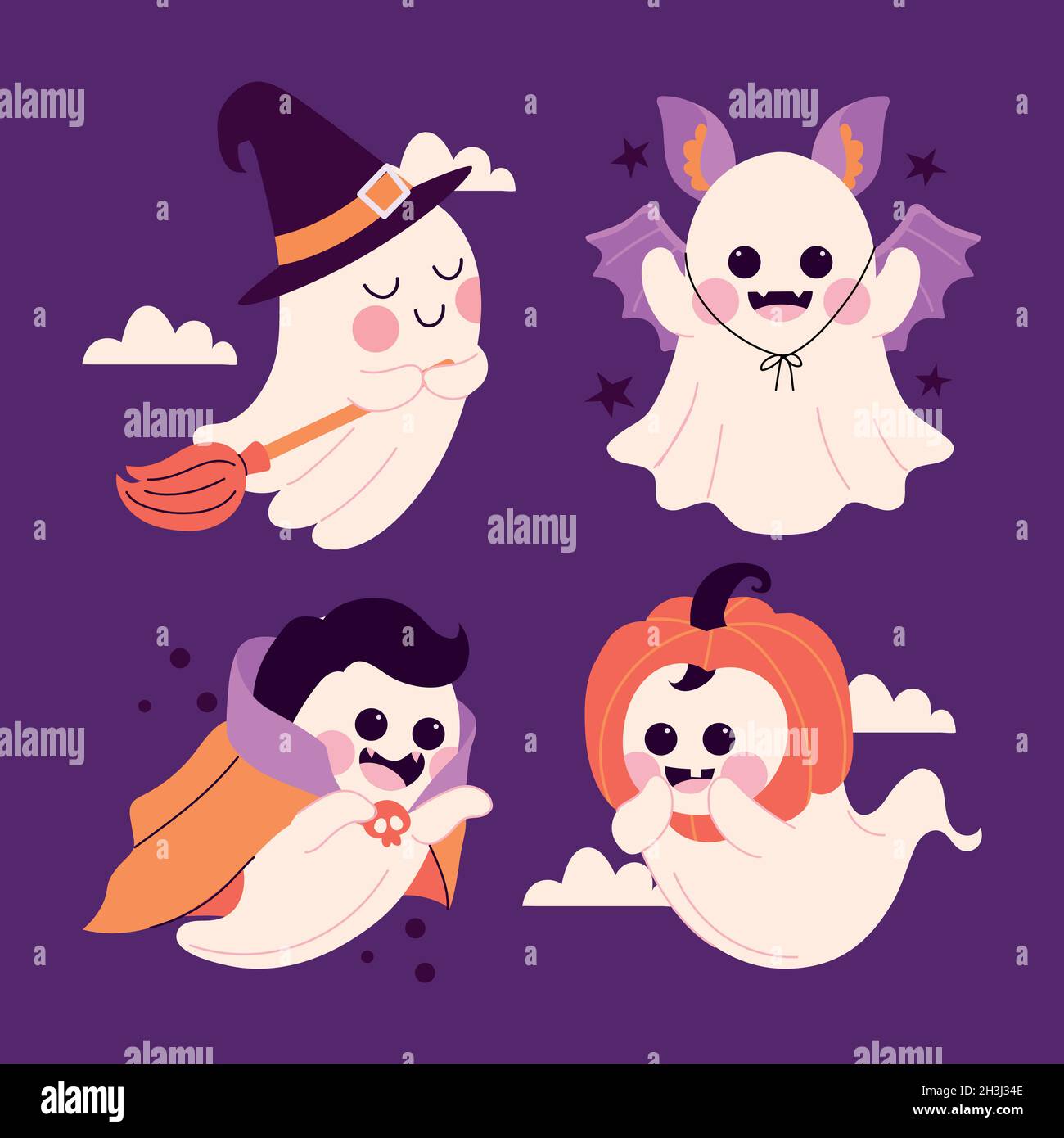 Halloween ghost floating graveyard hi-res stock photography and images ...
