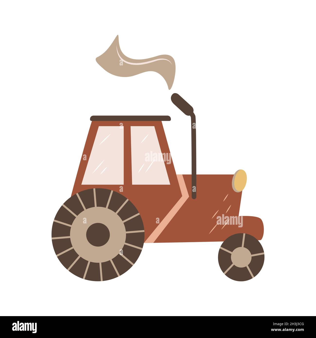 Red Farm Tractor Cartoon · Creative Fabrica