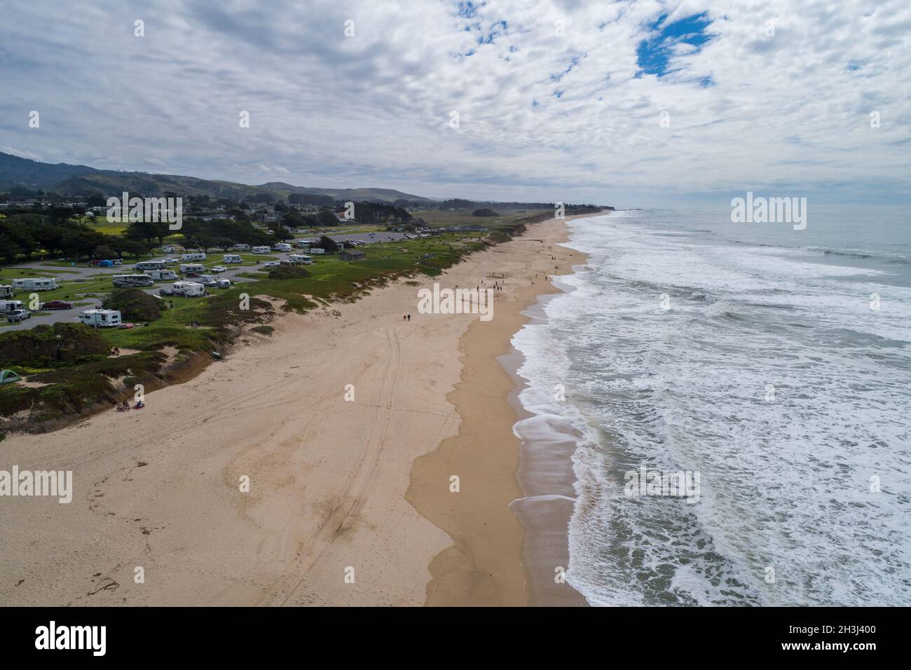 Half Moon Bay State Beach in California. Stock Photo