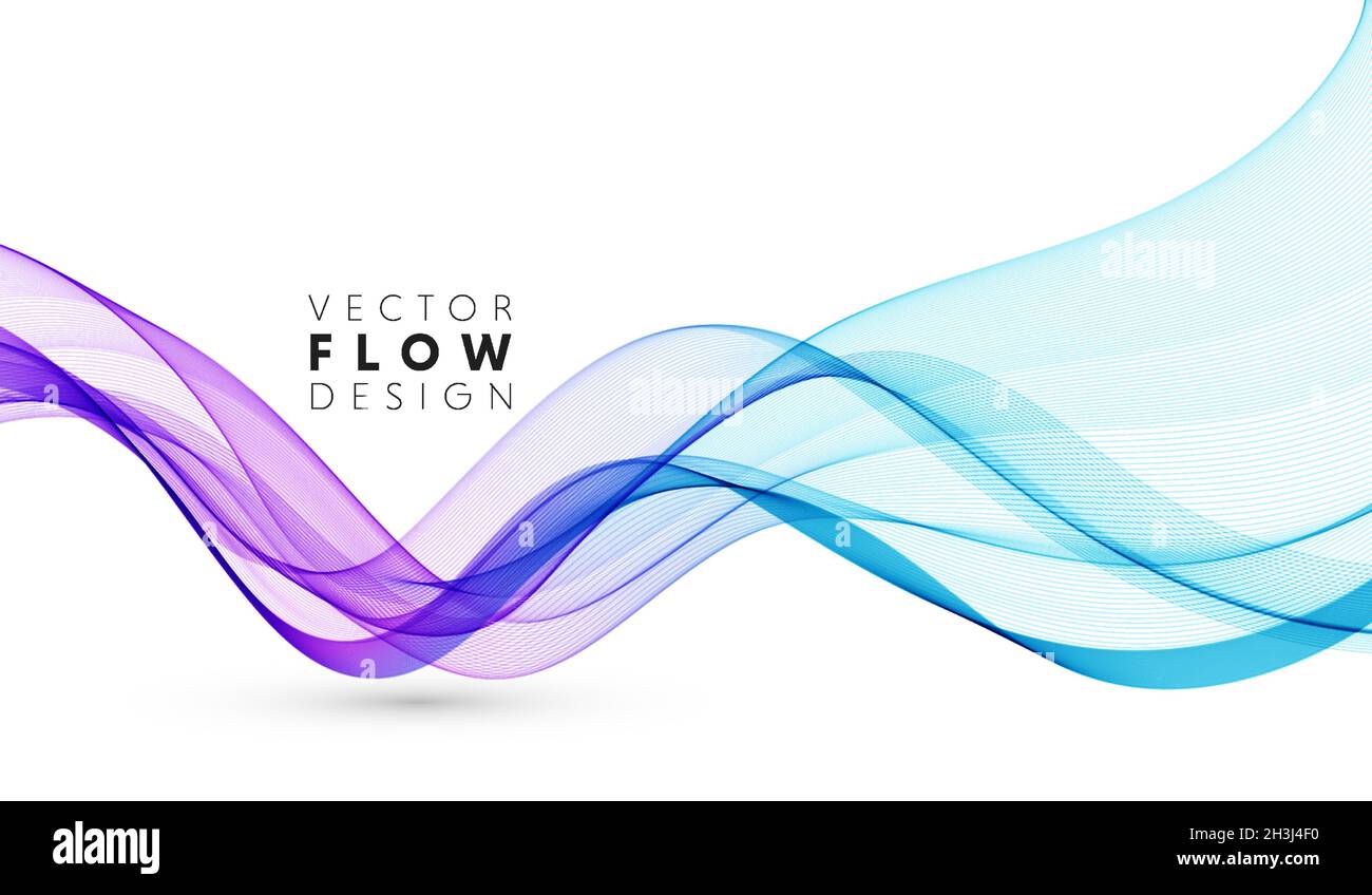 Vector abstract colorful flowing wave lines isolated on white background. Design element for wedding invitation, greeting card Stock Vector