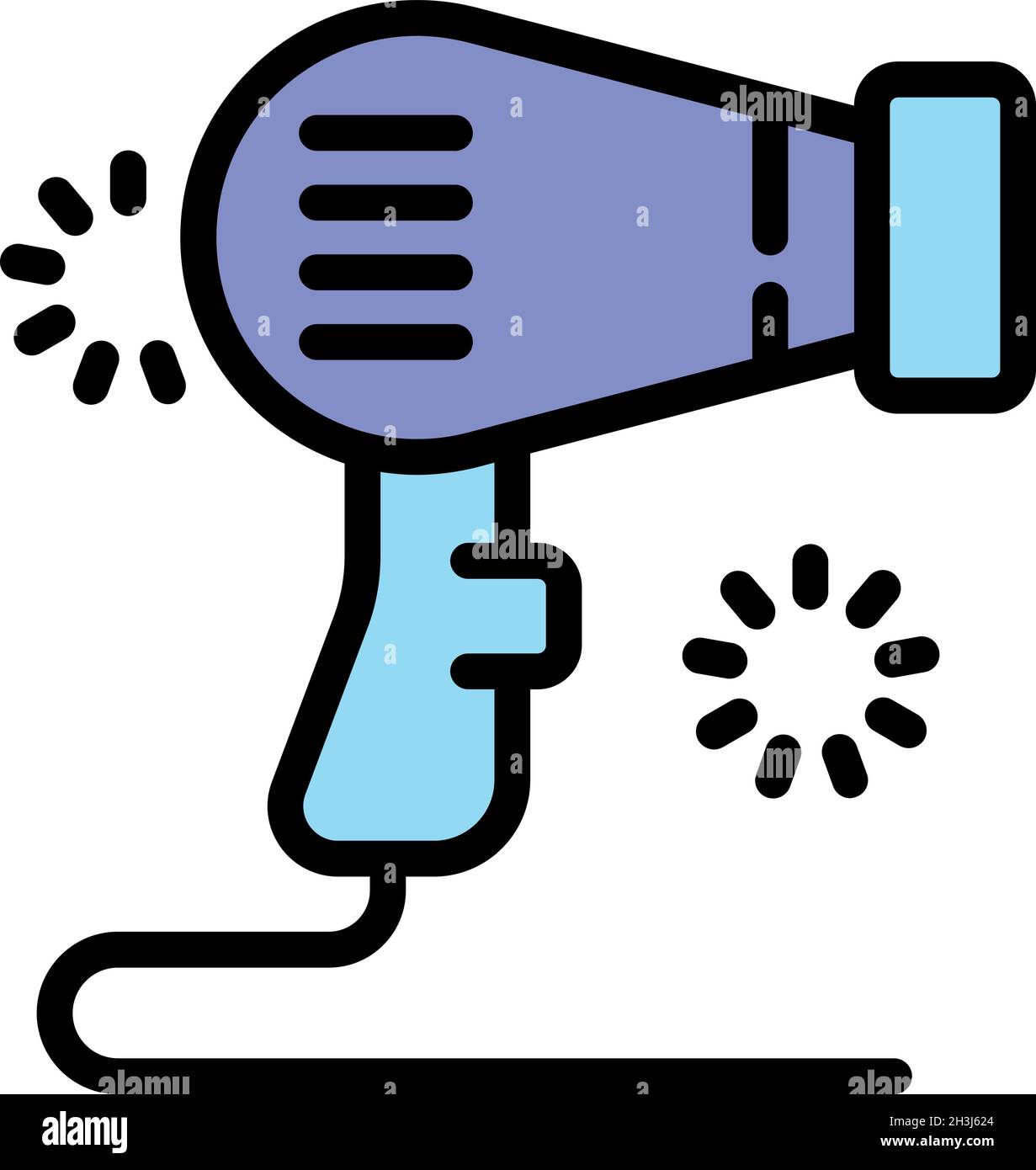 Laser hair removal pistol icon. Outline laser hair removal pistol