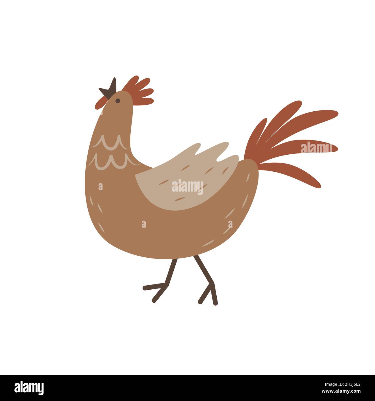 Cute cartoon rooster crowing. Natural poultry and livestock. Breeding of  farm animals and birds. Simple flat icon. Illustration for children Stock  Vector Image & Art - Alamy