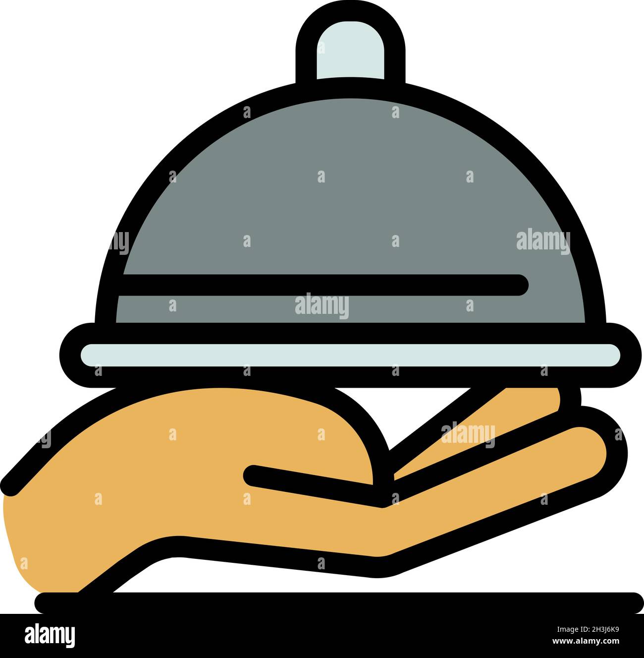 Butler tray icon. Outline butler tray vector icon color flat isolated ...