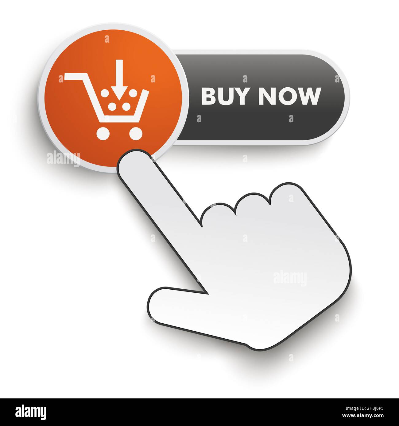 Buy Now Button Hand Cursor Stock Photo