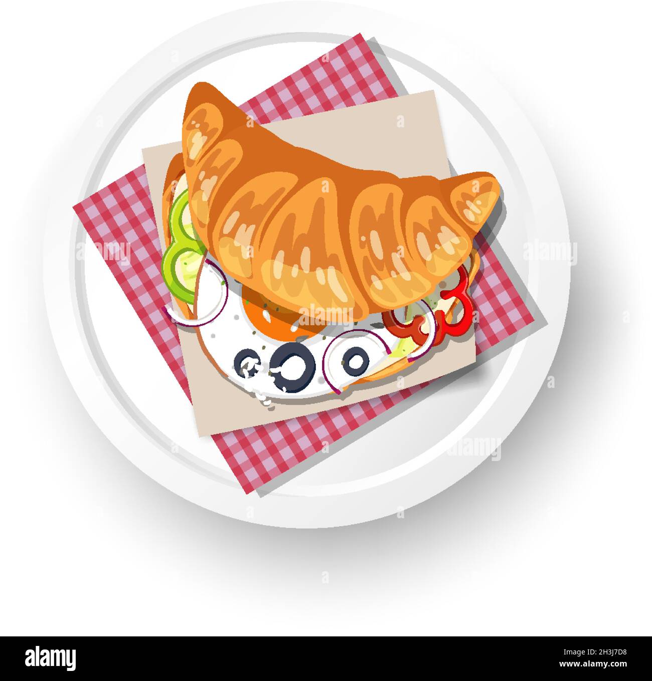 ham and cheese croissant clip art