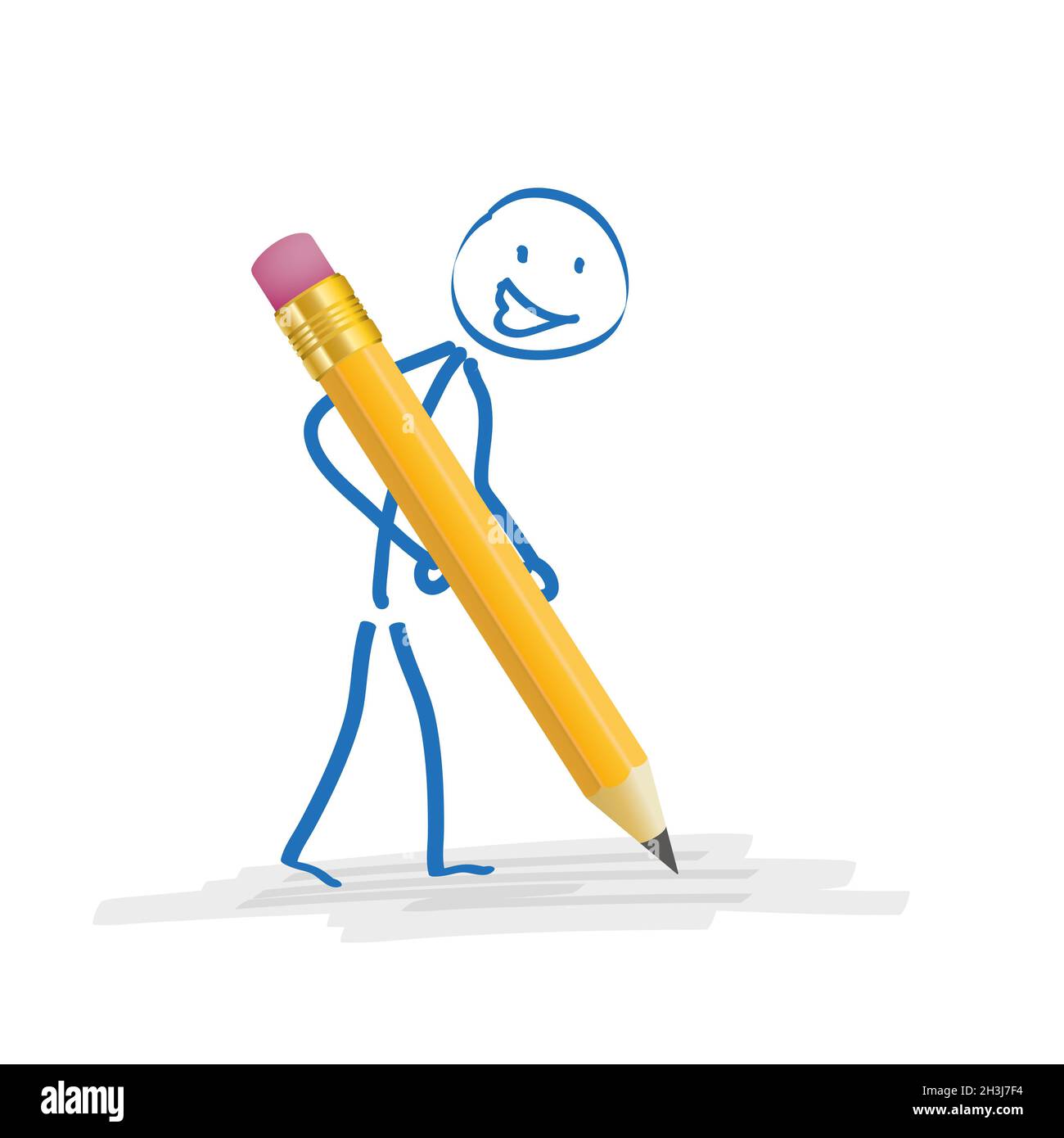 Stickman Pencil Stock Photo - Alamy