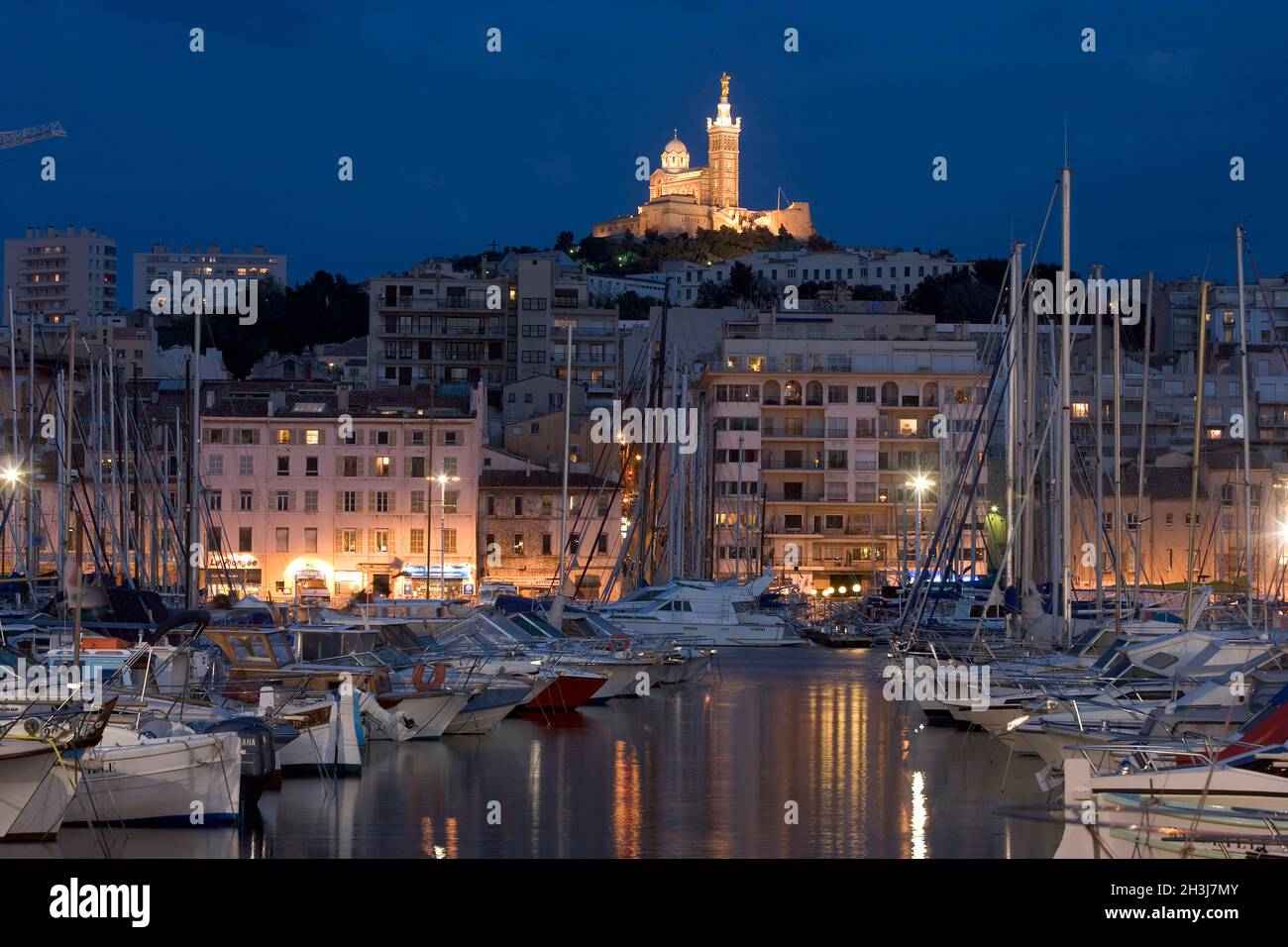 France Bouches Du Rhone 13 Marseille Vieux Port Church Of Notre Dame De La Garde Stock Photo Alamy
