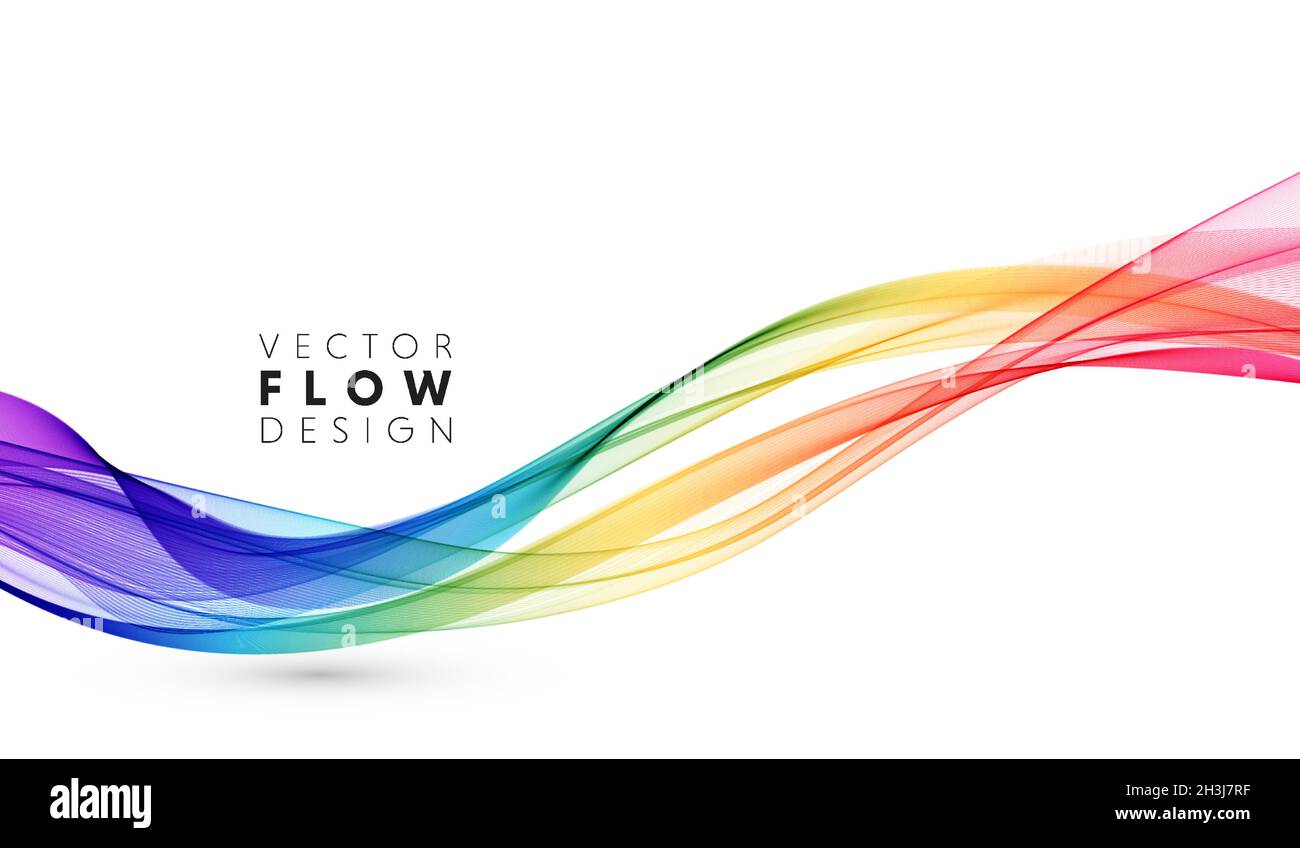 Vector abstract colorful flowing wave lines isolated on white ...