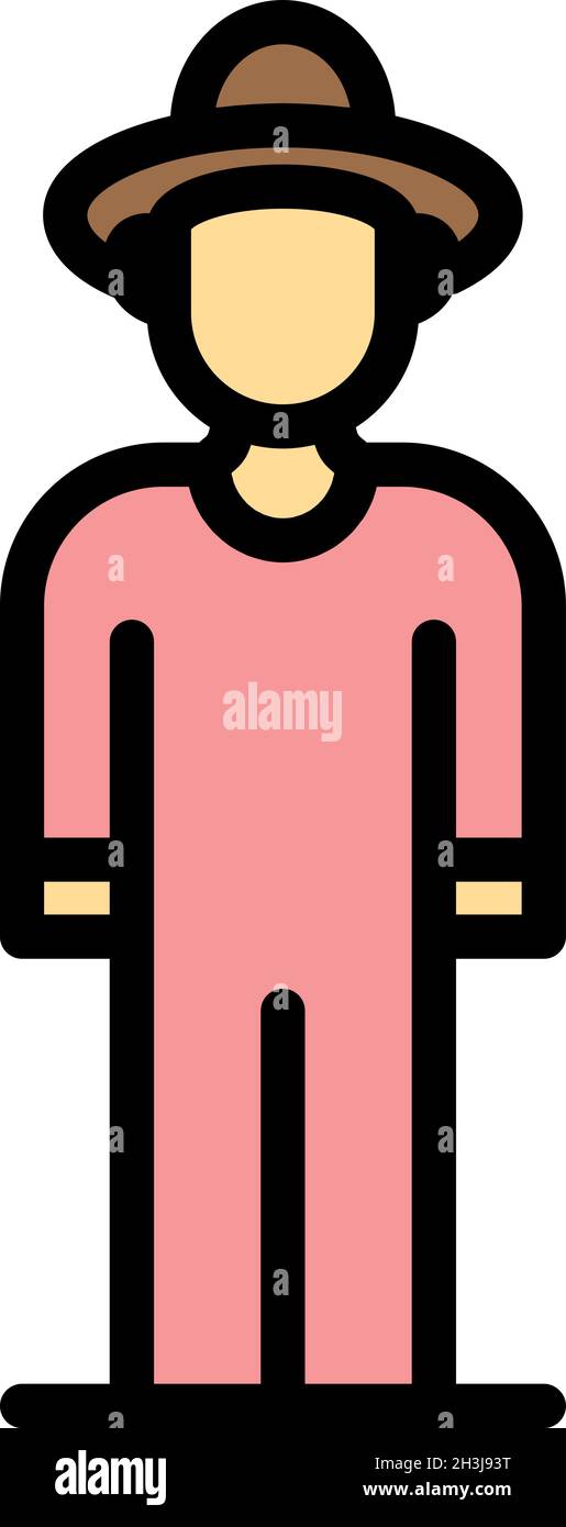 Man agronomist icon. Outline man agronomist vector icon color flat ...