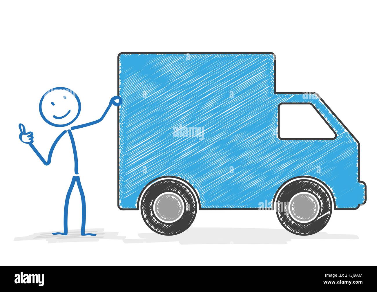 Stickman Shipping Car OK Stock Photo - Alamy