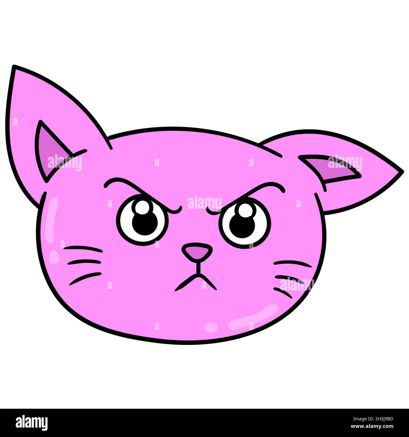 pink cat head with angry face with revenge Stock Vector Image & Art - Alamy