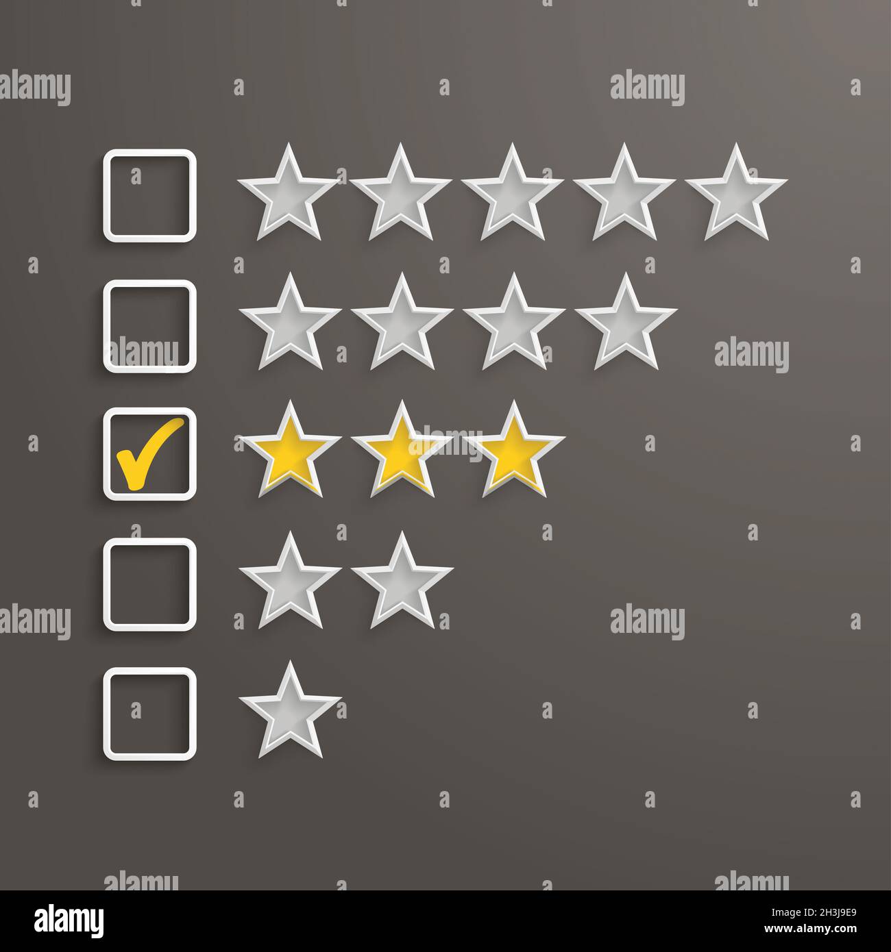 3 Stars Rating Stock Photo Alamy