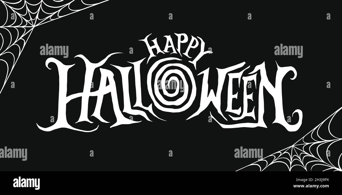 hand drawn halloween lettering vector design illustration Stock Vector ...