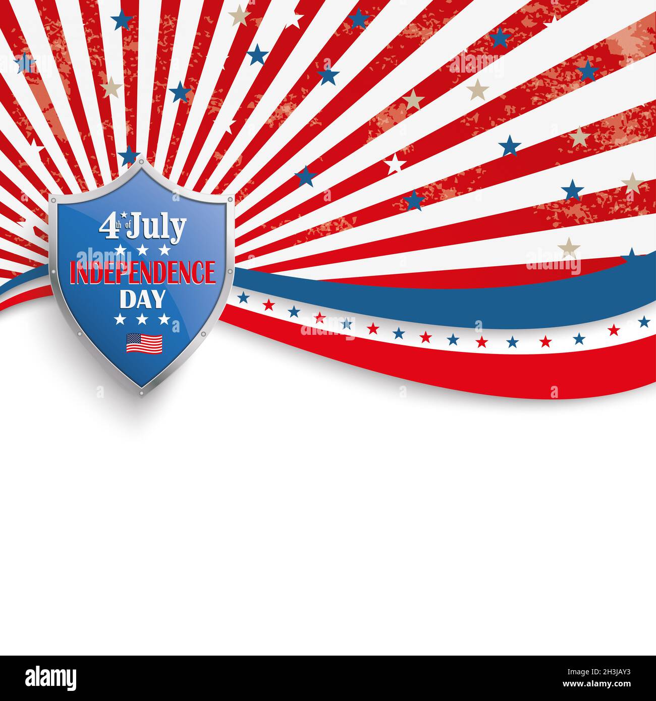4th July Stars Stripes Flyer Silver Shield Stock Photo
