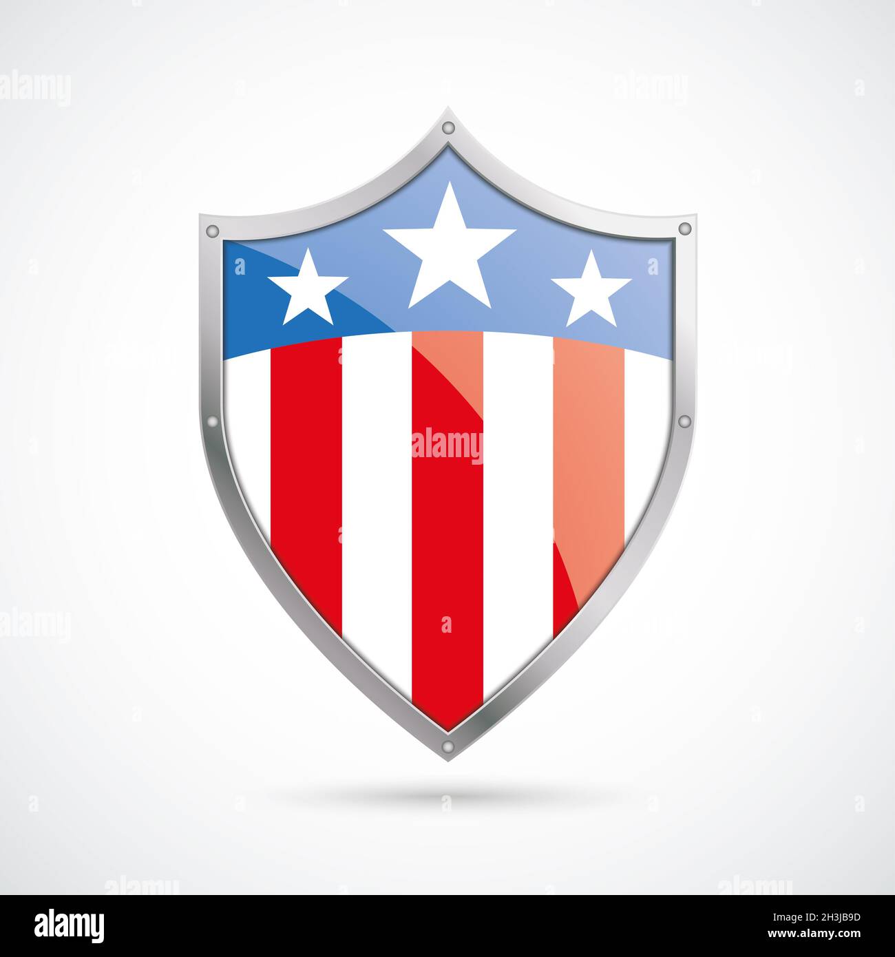 US Flag Protection Shield Stock Photo