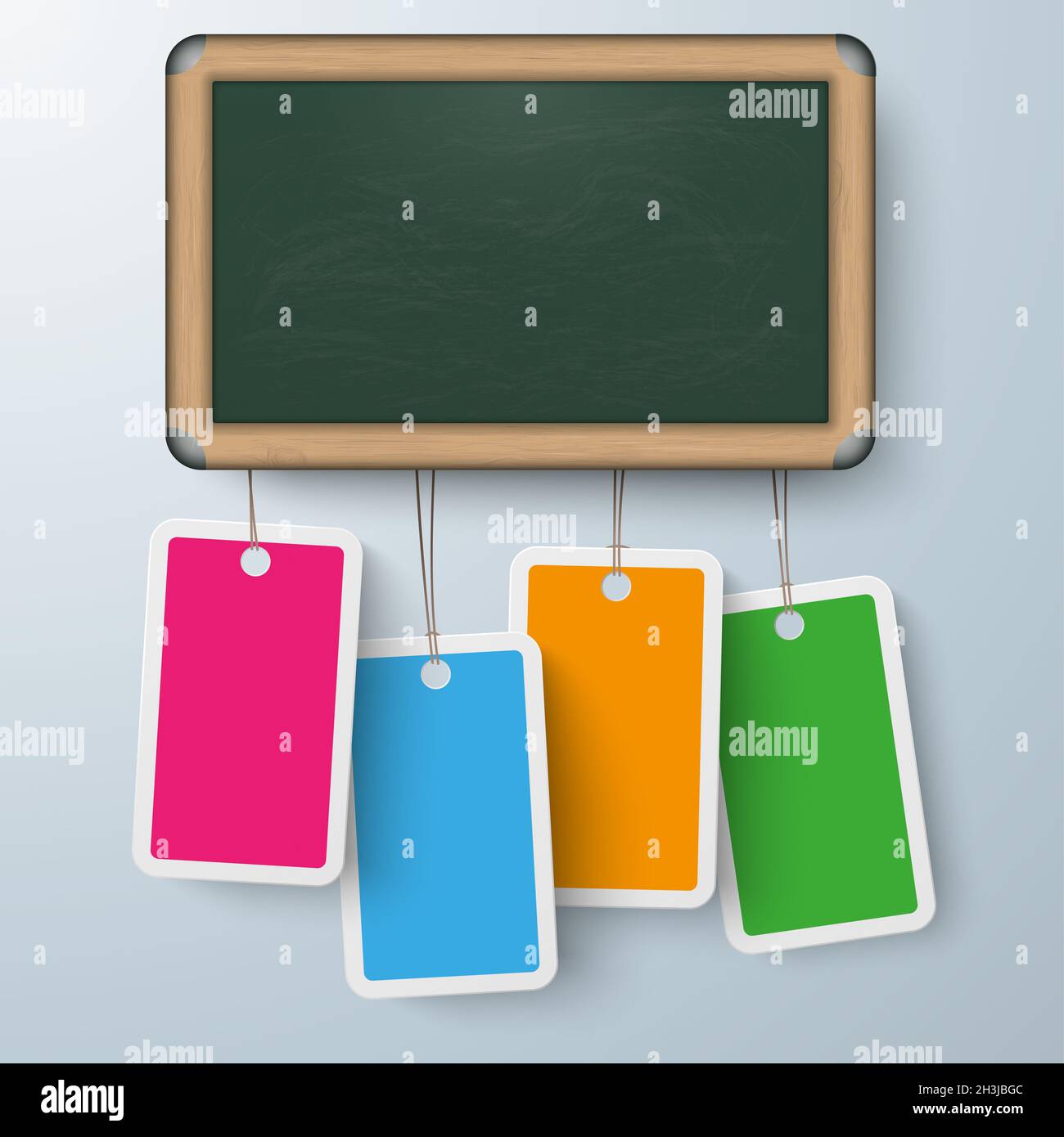 Blackboard 4 Colored Price Stickers PiAd Stock Photo Alamy