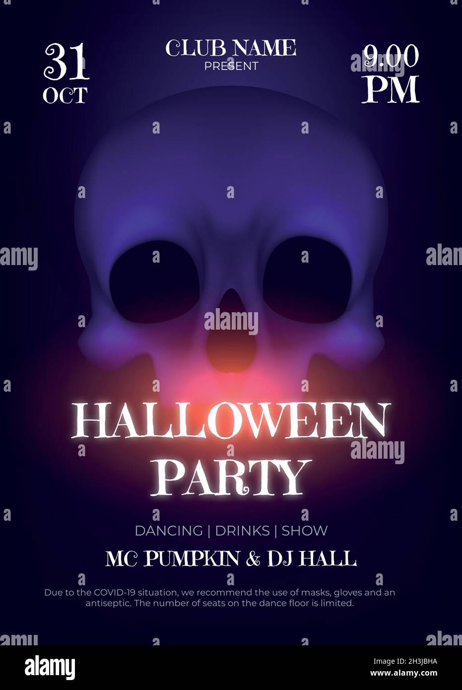 realistic halloween party vertical poster template vector design ...