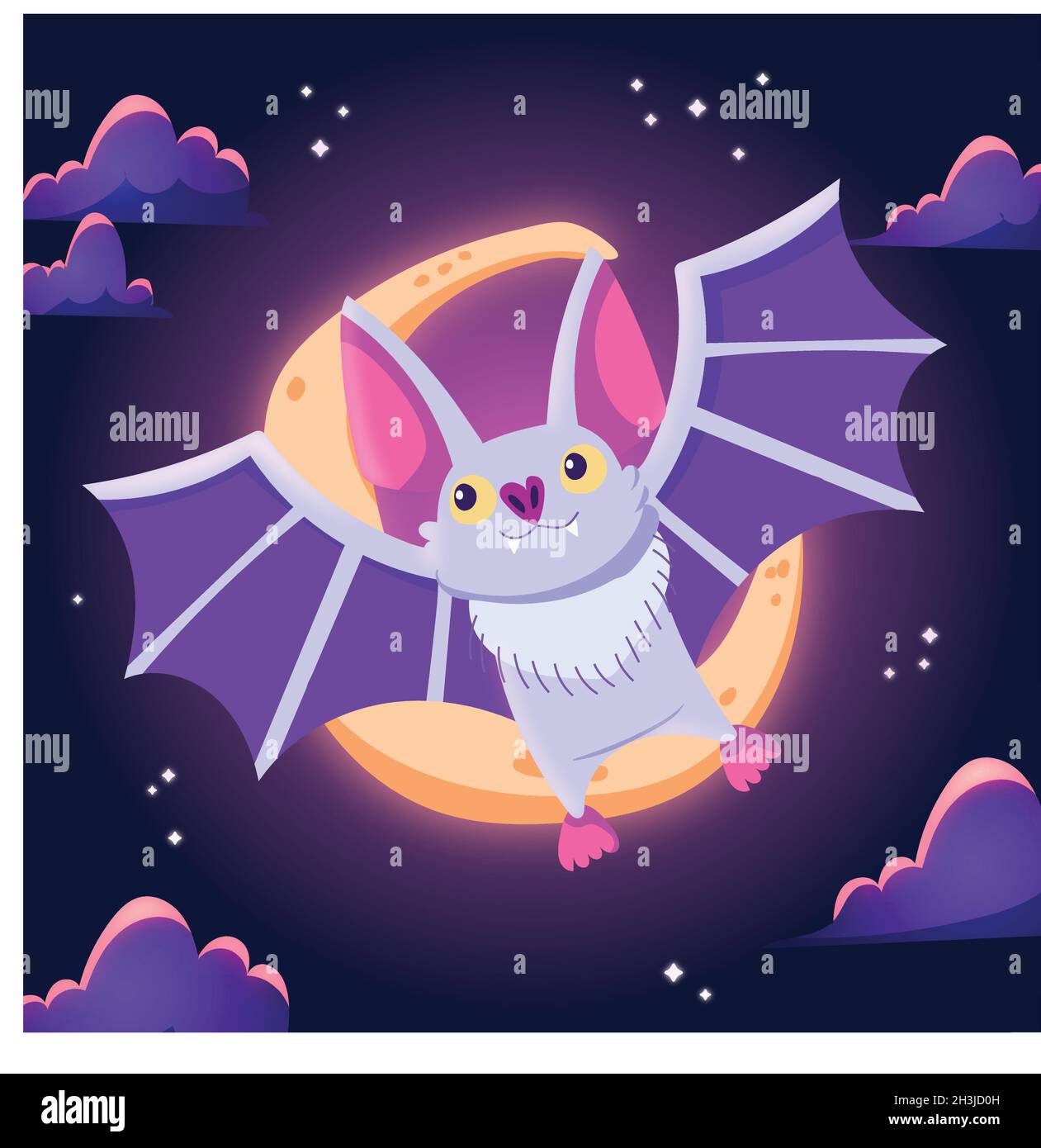 hand drawn halloween bat illustration Stock Vector Image & Art - Alamy