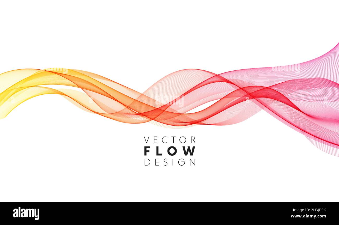 Vector abstract colorful flowing wave lines isolated on white ...