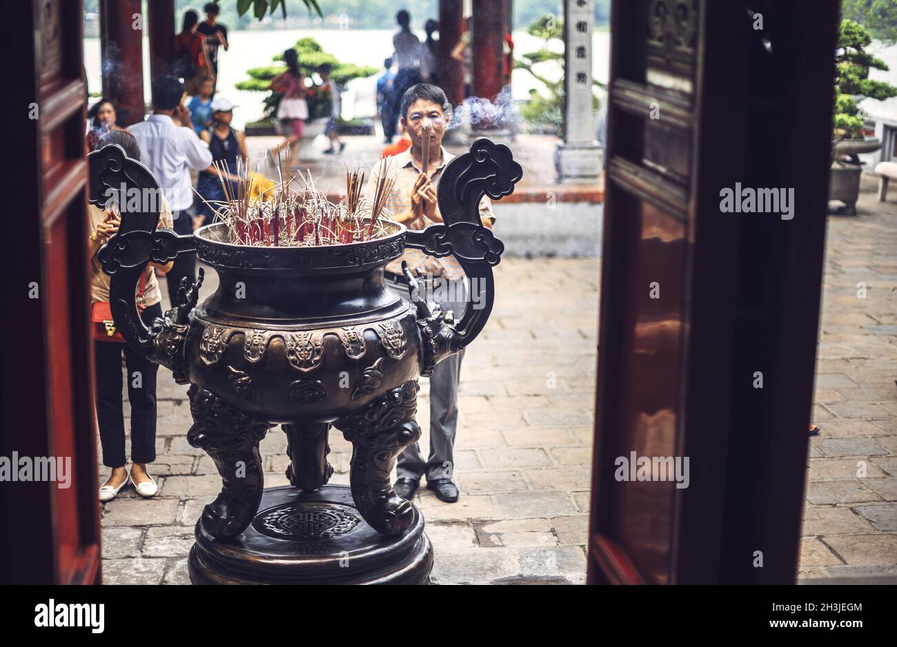 HA NOI, VIET NAM - JULY 13, 2015: Voi Phuc pagoda in Hanoi, Viet Nam Stock Photo