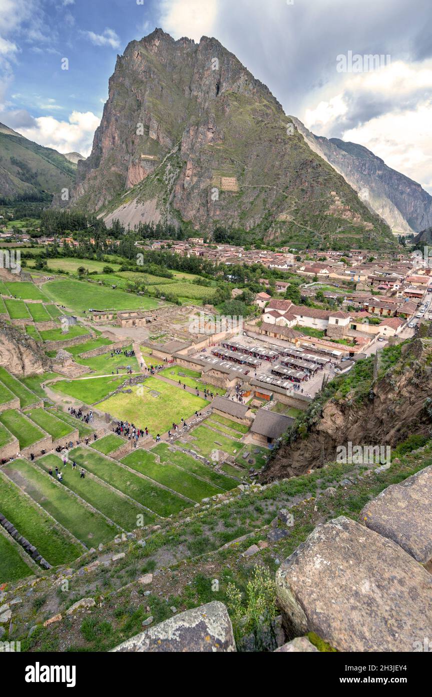 Ollantaytambo, old Inca fortress in the Sacred Valley in the Andes