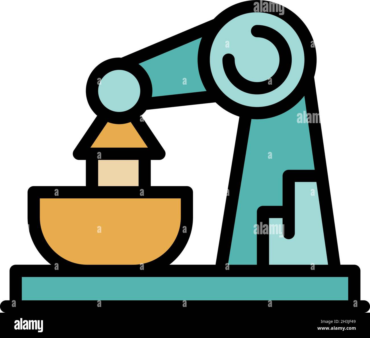 Nano robot icon. Outline nano robot vector icon color flat isolated ...