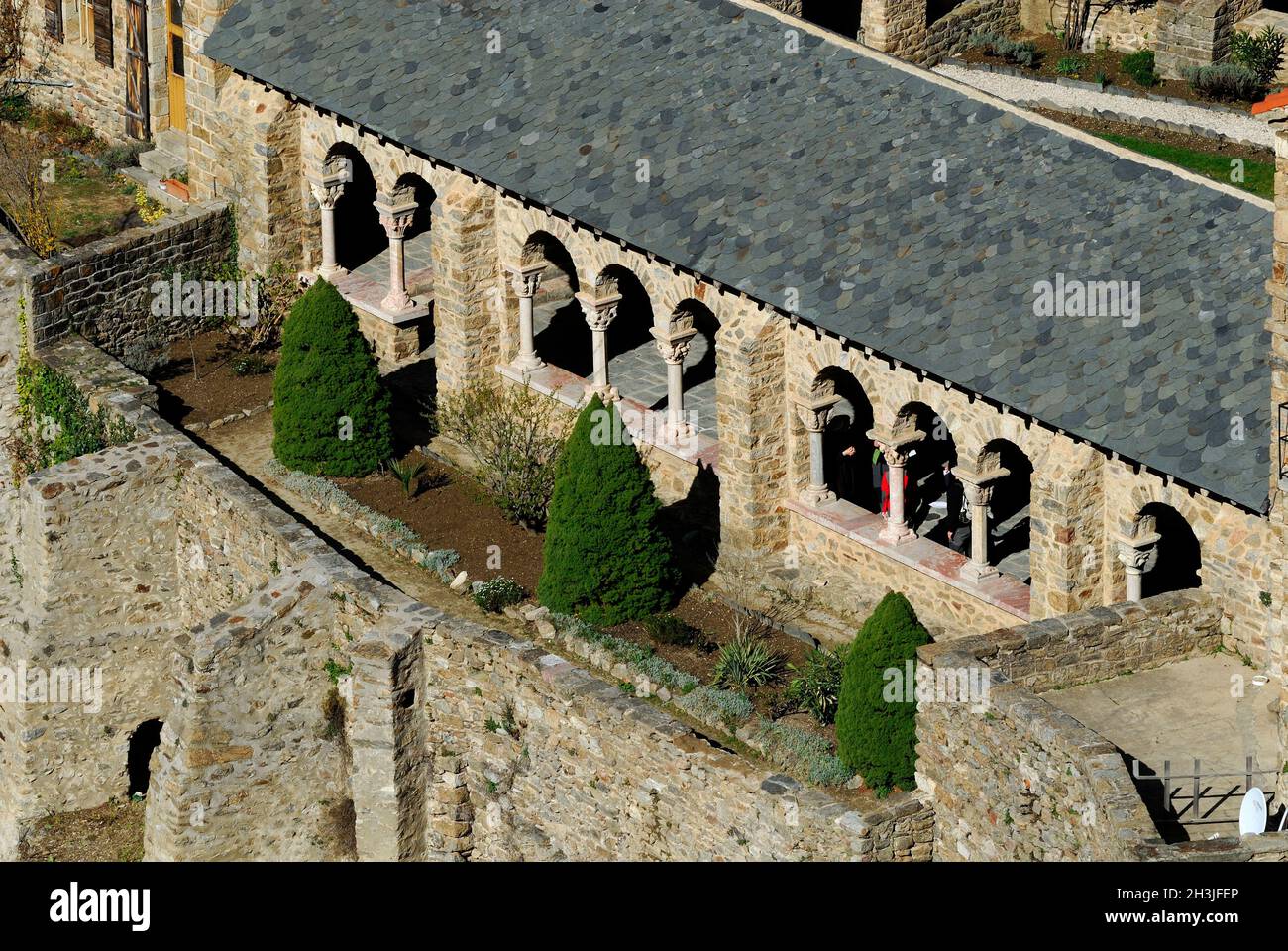 FRANCE, PYRENEES ORIENTALES (66)  (EASTERN PYRENEES) ABBEY ST MARTIN DU CANIGOU, XI, XII AND XXTH CENTURY Stock Photo