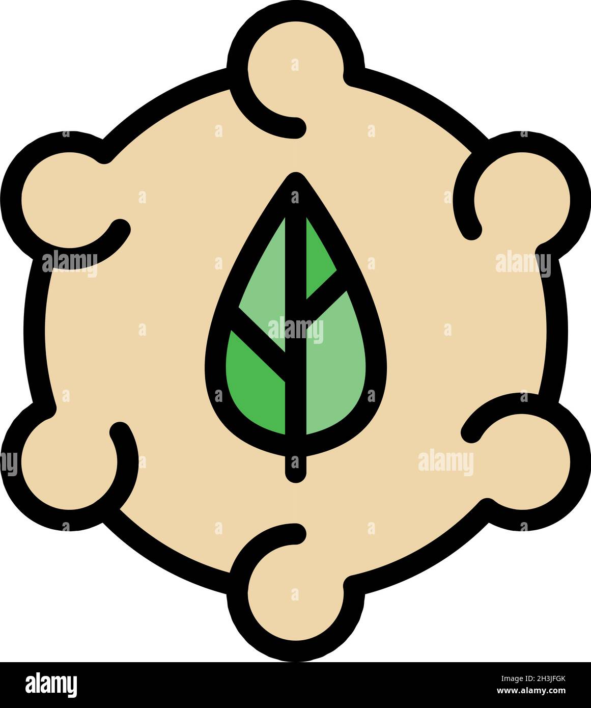 Leaf cycle icon. Outline leaf cycle vector icon color flat isolated ...