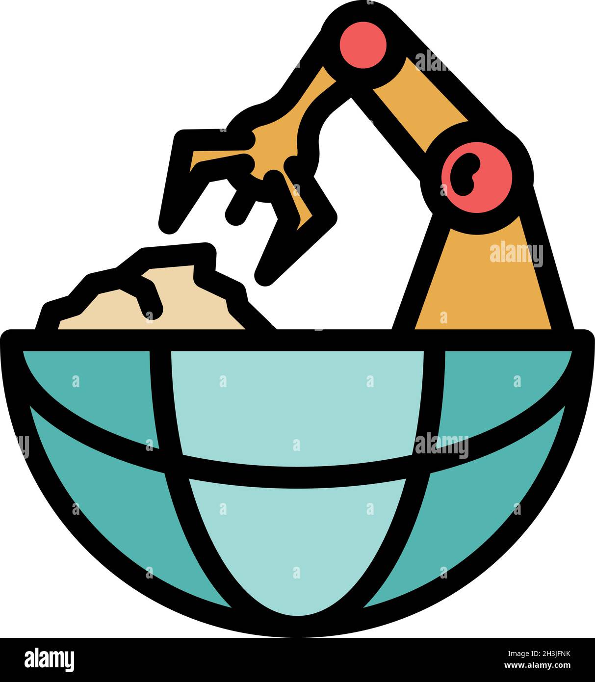 Robotic future icon. Outline robotic future vector icon color flat isolated Stock Vector