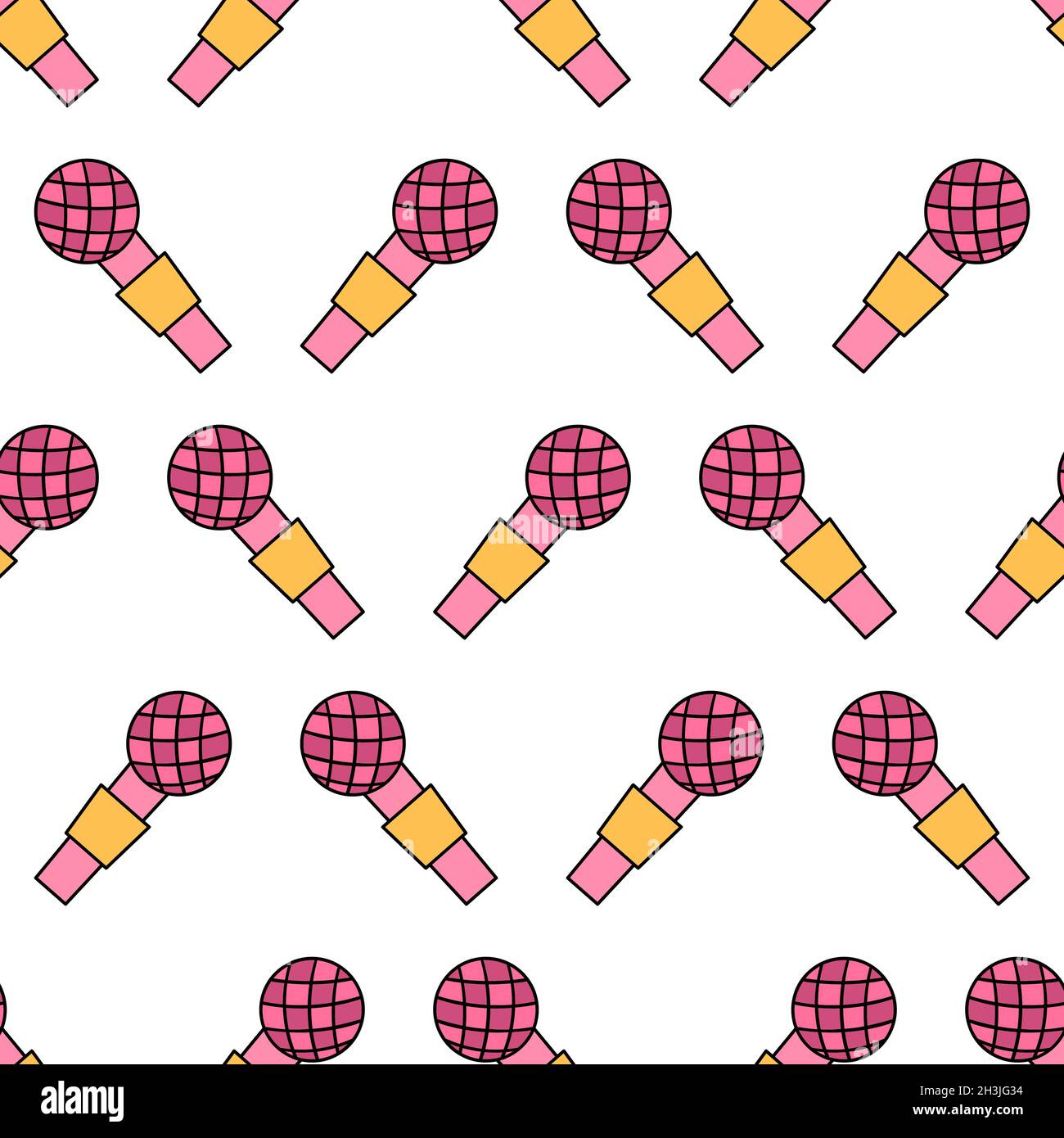 song microphone seamless pattern textile print Stock Vector