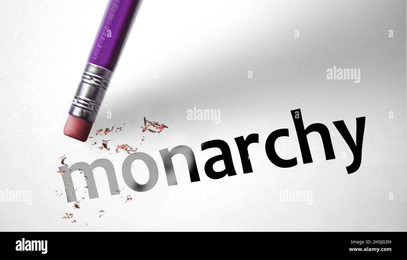 eraser-deleting-the-word-monarchy-stock-photo-alamy