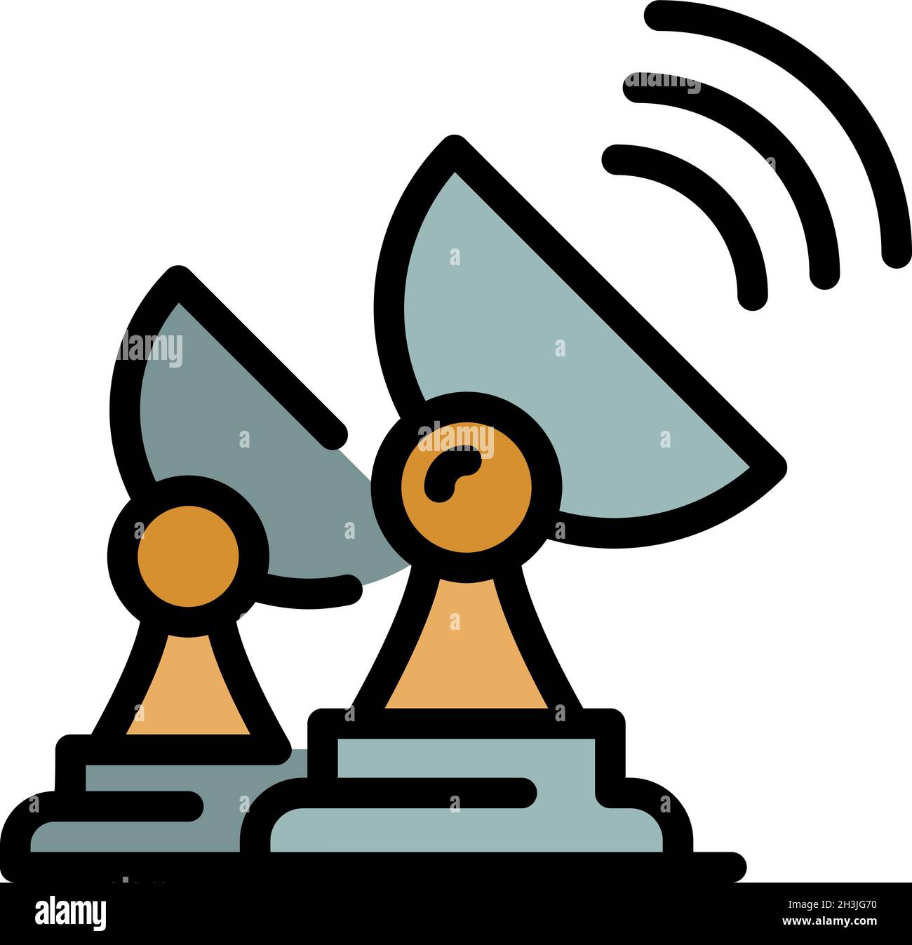 Ground radio antenna icon. Outline ground radio antenna vector icon ...