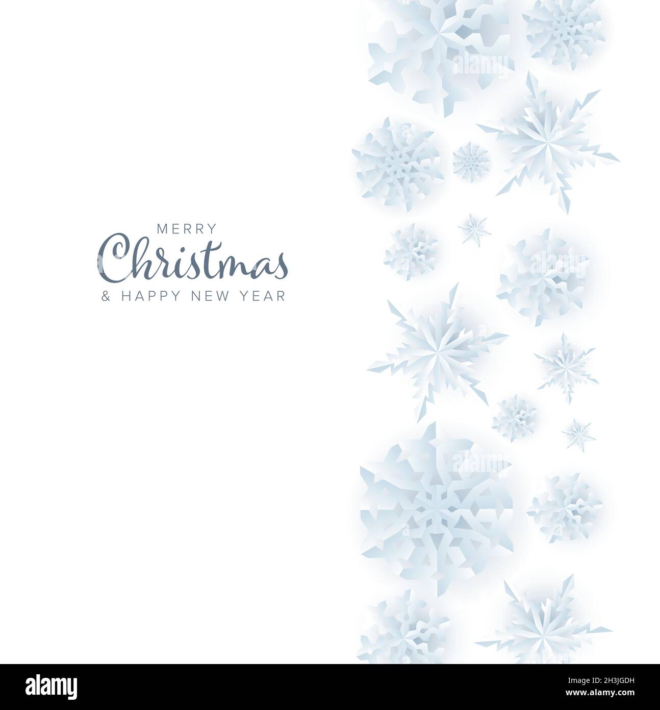 Minimalist Christmas flyer card temlate with cold light blue paper  snowflake stripe on white background and place for your text Stock Vector  Image & Art - Alamy