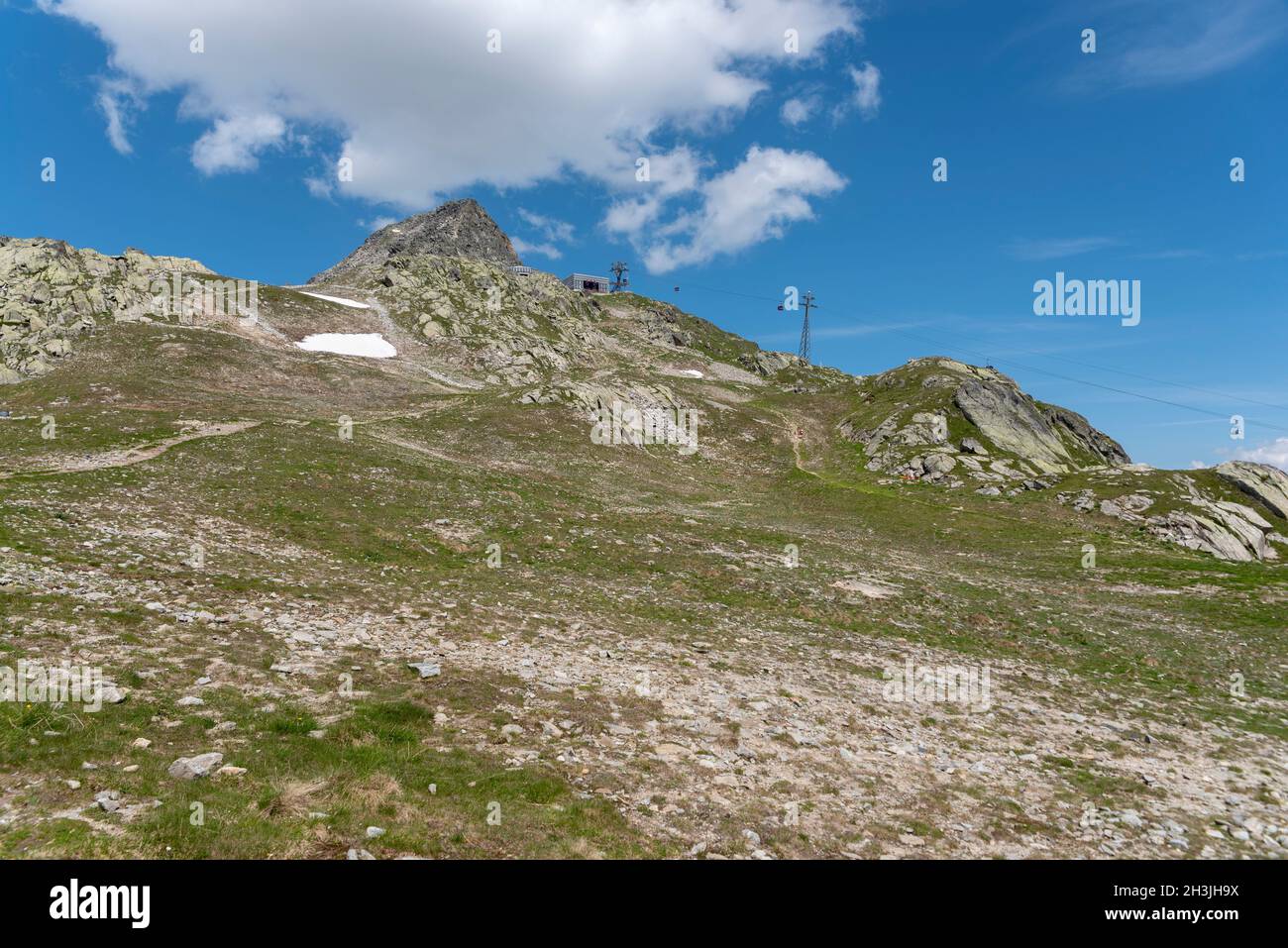 Landscape with the Bettmerhorn mountain, Bettmeralp, Valais, Switzerland, Europe Stock Photo
