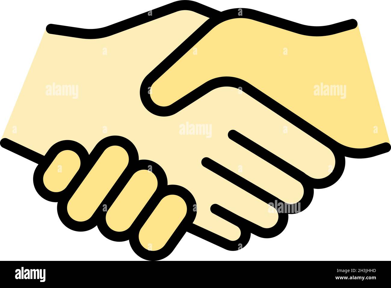 Gesture handshake icon. Outline gesture handshake vector icon color flat isolated Stock Vector