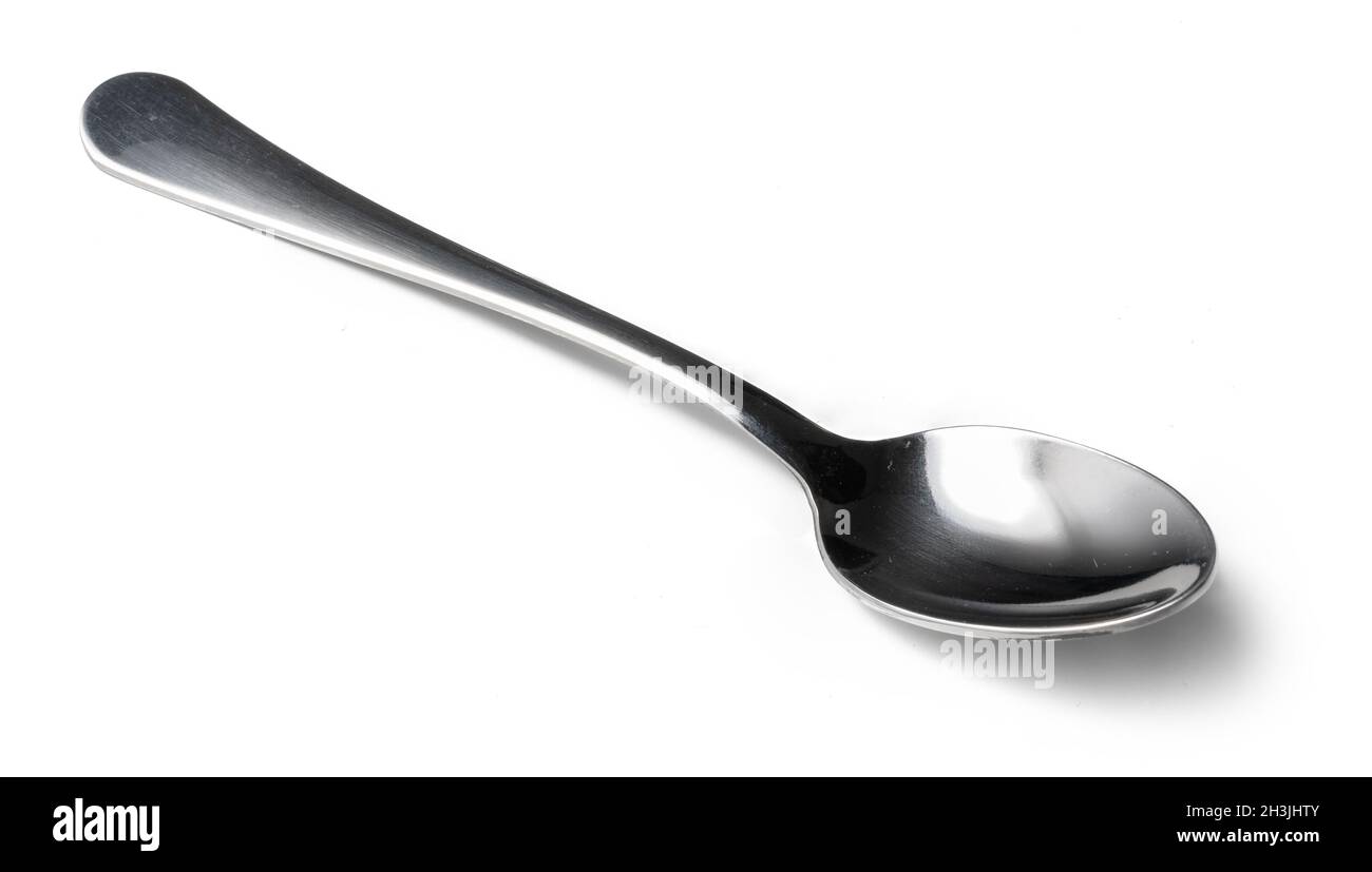 Stainless cutlery spoon isolated on white background Stock Photo - Alamy