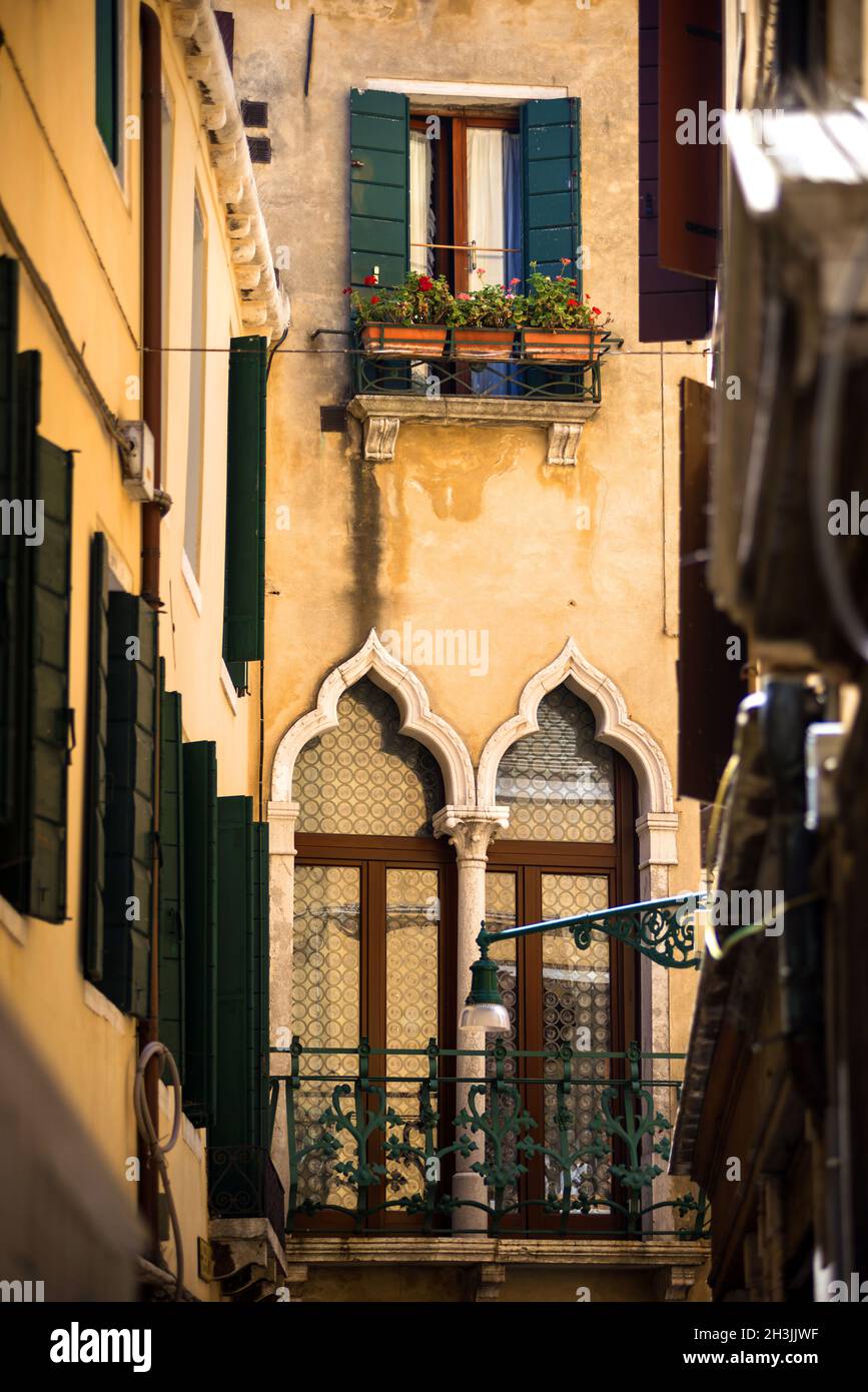 Old building in historic part of Venice, Italy. Stock Photo
